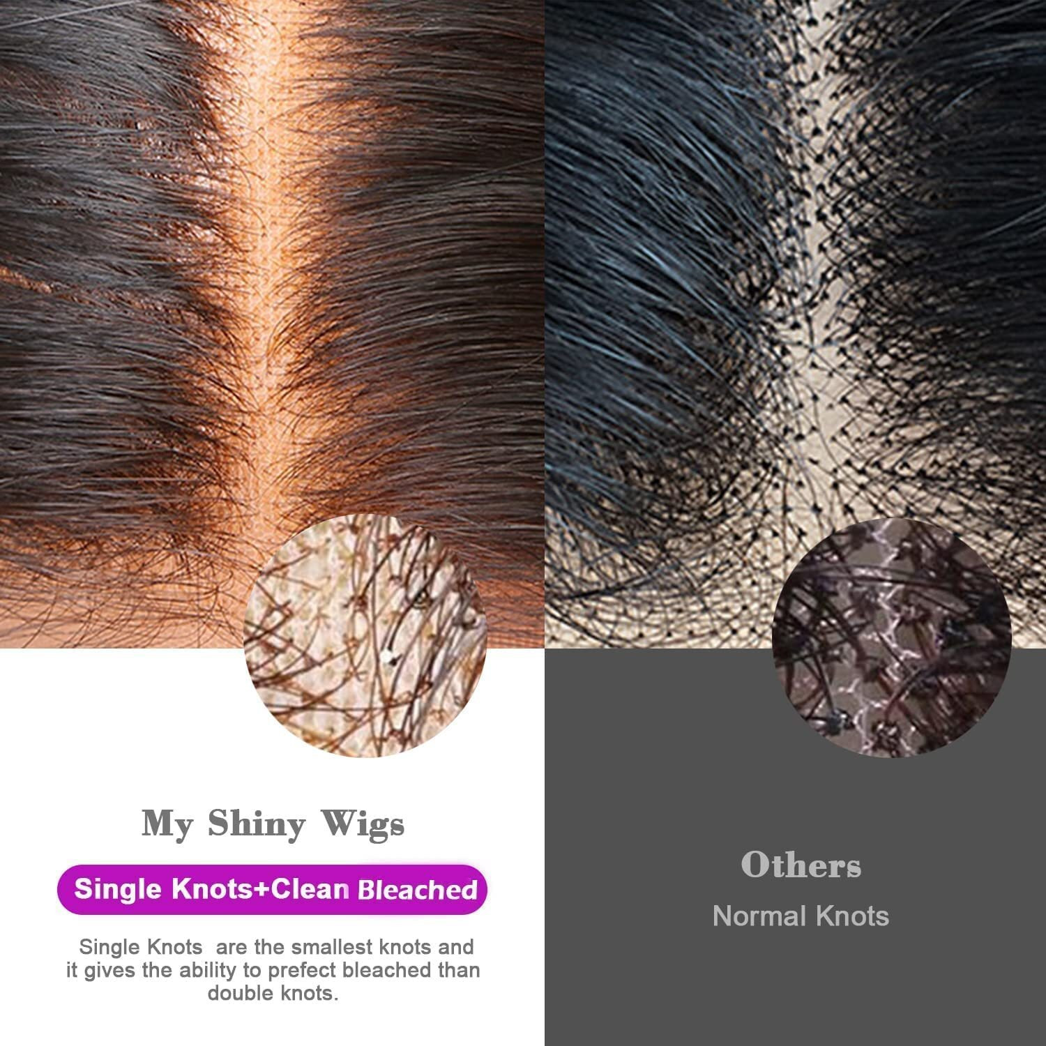 My Shiny Wigs Skinmelt Real Swiss Hd Lace Front Wigs Human Hair Pre Plucked, 0.11Mm Thin 13X4 Body Wave Full Lace Frontal Wigs For Black Women Bleached Knots, Clean Hairline Pre Plucked 20 Inch