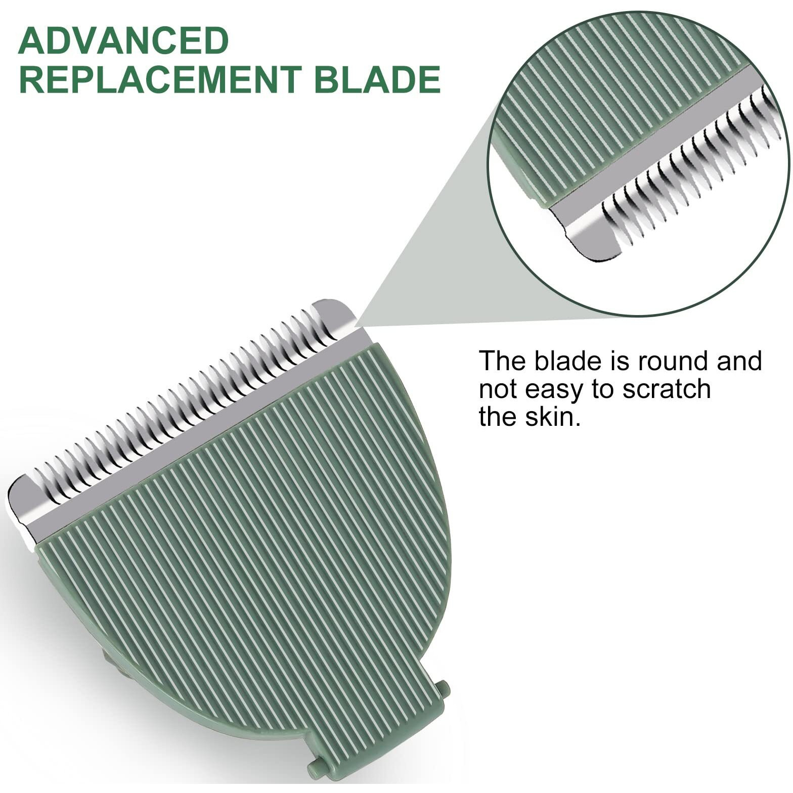 3 Pack Replacement Blades Compatible With Meridian Trimmer, Hygienic Ceramic Replacement Blades Compatible With Meridian Body Trimmer (Onyx & Sage), Green