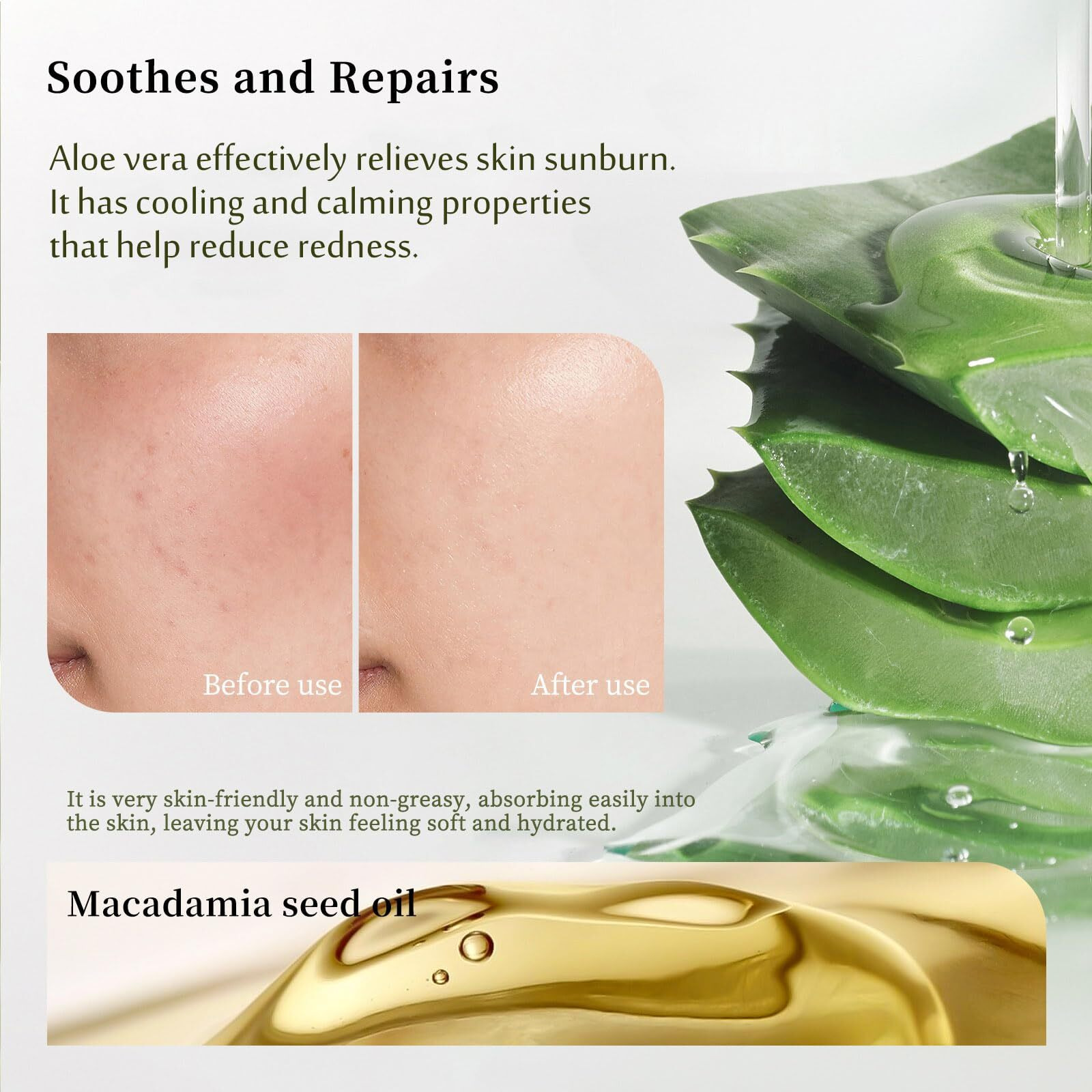 Grospe Organic Aloe Vera Gel Stick For Face & Body, Pure Aloe Gel Ideal For Hydrating, Soothing For Dry Skin, Anti-Wrinkle, Acne Scars, Soothing After Sun Care Relief