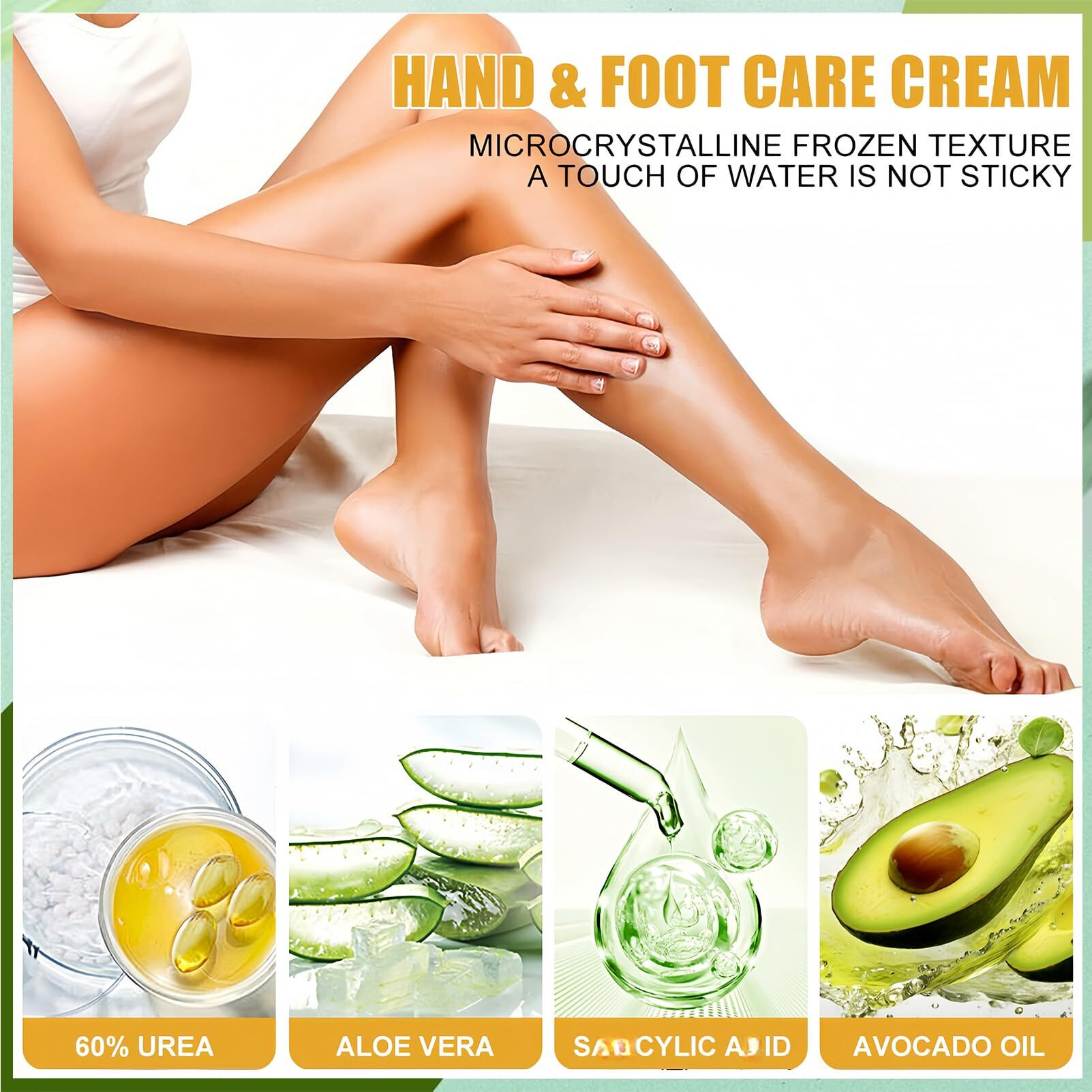 Asmaysa 2Pcs 60% Urea Foot Cream Set, Hydrating Lotion Stick Balm, Hand And Foot Cream Urea Moisturizer, Moisturizing Cream 60 Percent For Feet Maximum Strength, 40G Each