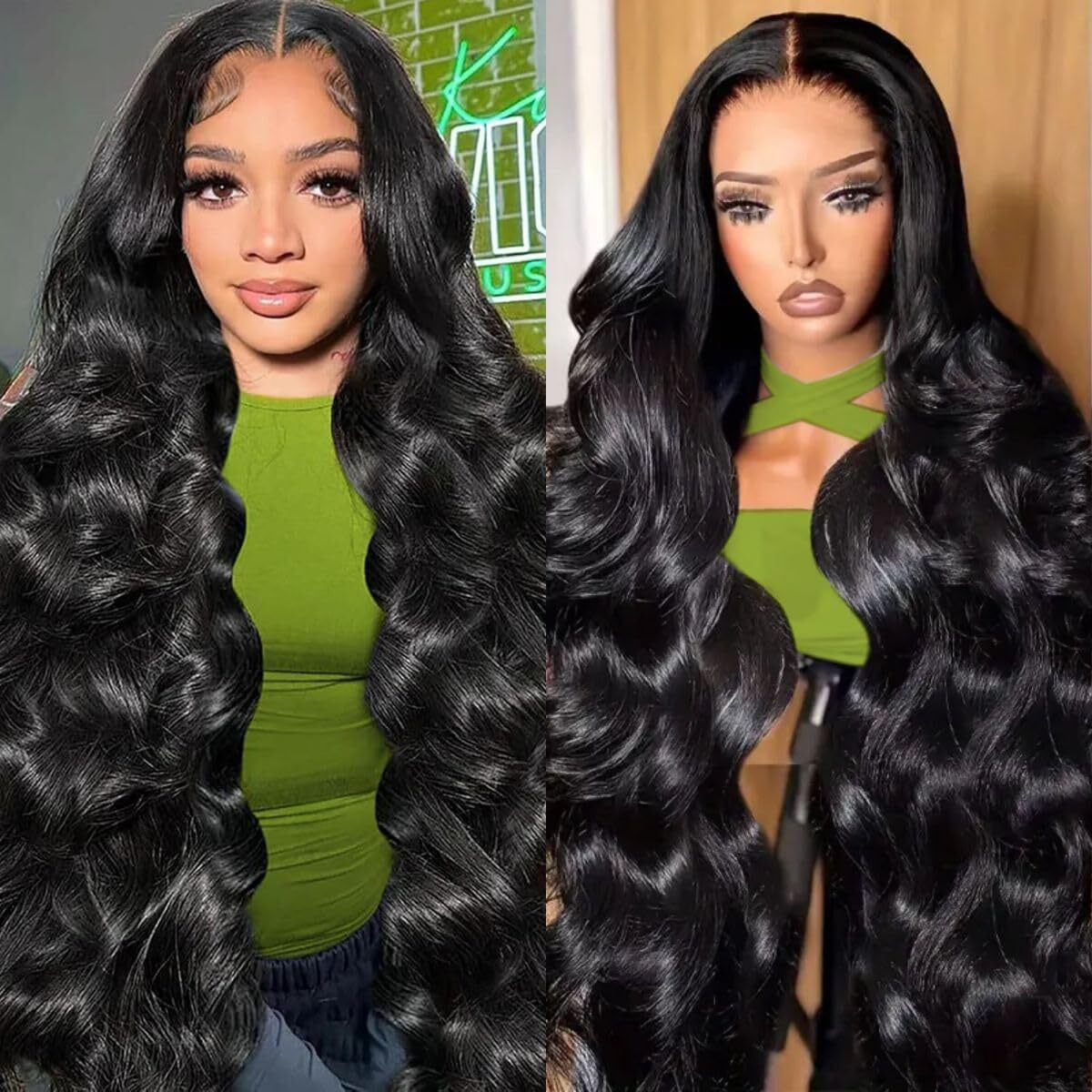 Abhayy Body Wave Lace Front Wigs Human Hair Pre Plucked 13X4 Hd Transparent Lace Frontal Wigs Human Hair For Women 250 Density Body Wave Glueless Wigs Human Hair With Baby Hair 32 Inch