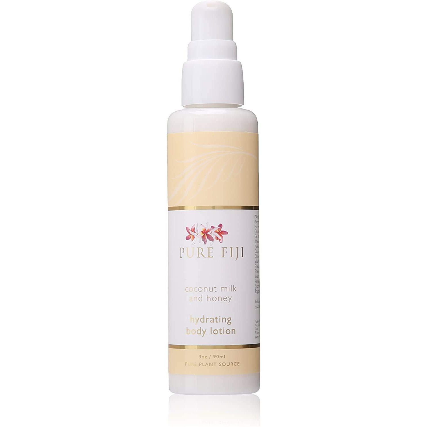 Pure Fiji Body Lotion Hydrating - Moisturizing Lotion For Dry Skin With Coconut Milk And Vitamin E, Organic Body Lotion For Women And Men, Coconut Milk And Honey Scent, 3 Oz