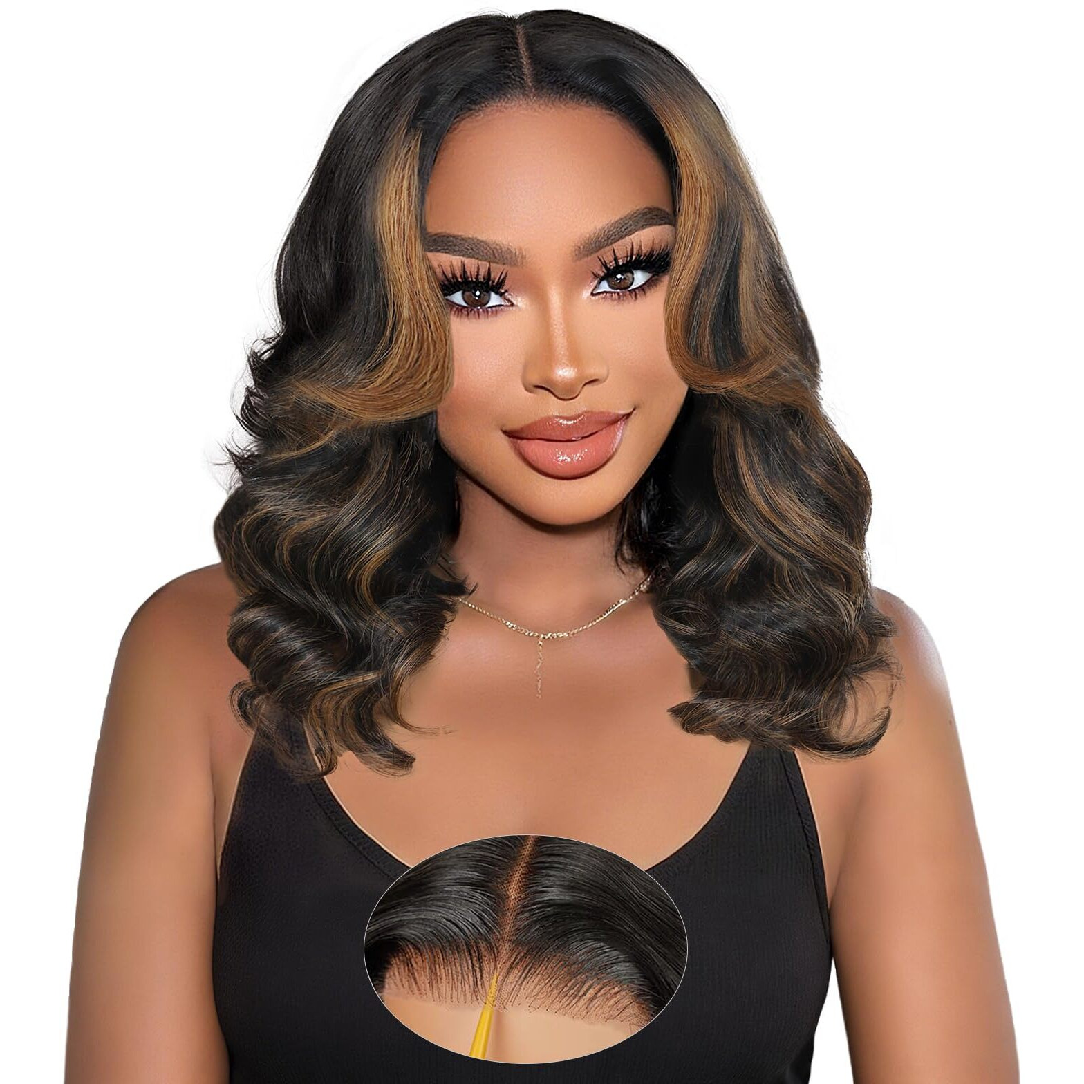Curtain Bangs Face-Framing Bob Wig Human Hair 1B/30 Highlight Glueless Wigs Human Hair Pre Plucked Pre Cut 9X6 Hd Lace 200 Density Ombre Loose Body Wave Ready To Wear Closure Wigs For Women 14 Inch