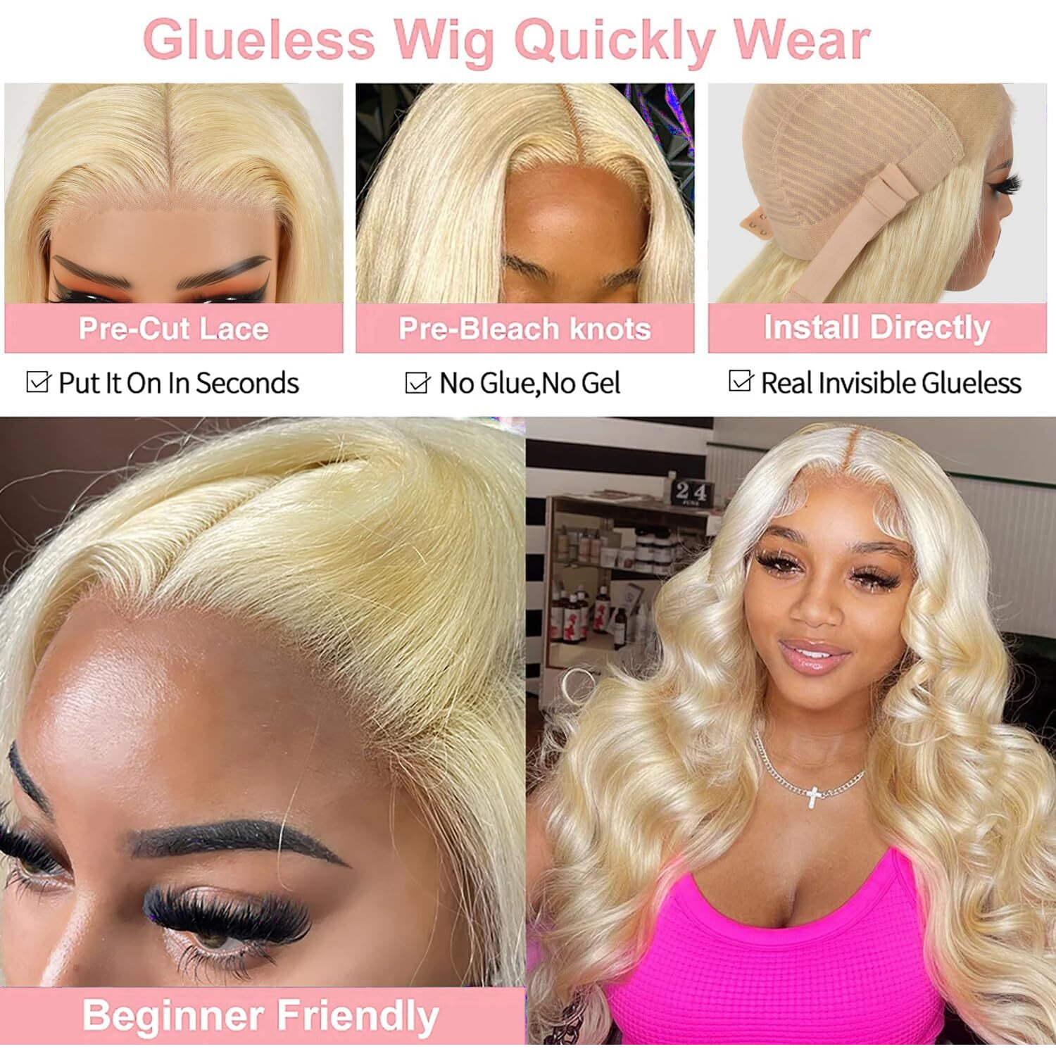 Shengcai 613 Lace Front Wig Human Hair Body Wave 613 5X5 Hd Lace Closure Wig Wear And Go Glueless Wig 200 Density Blonde Lace Front Wigs Human Hair Pre Plucked With Baby Hair 38 Inch