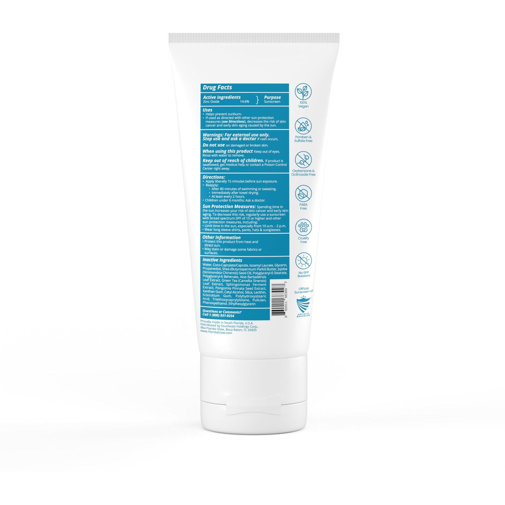 Florida Glow Mineral Sunscreen Spf 30 For Face & Body - Lightweight Zinc Oxide Sunscreen, Broad-Spectrum Uva/Uvb Protection, Water-Resistant (80 Min), Fragrance-Free, Travel Size, 3 Oz