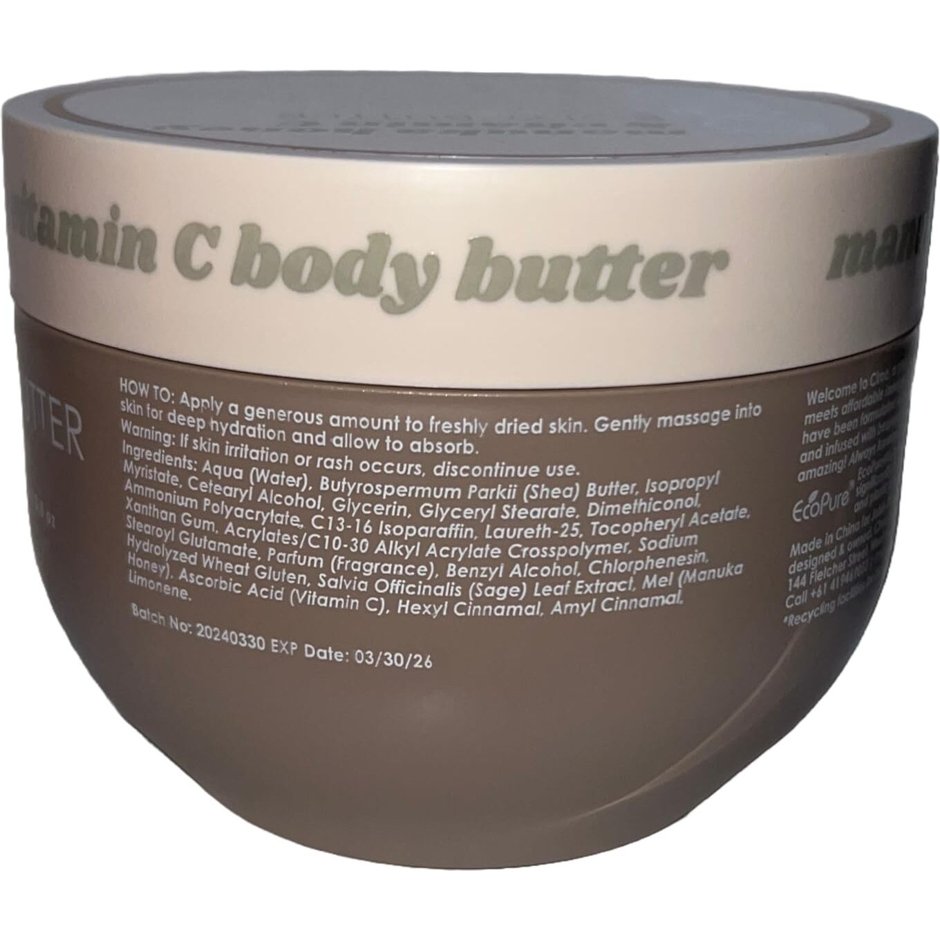 Ciroa Manuka Honey & Vitamin C Body Butter Glow 15.8 Oz