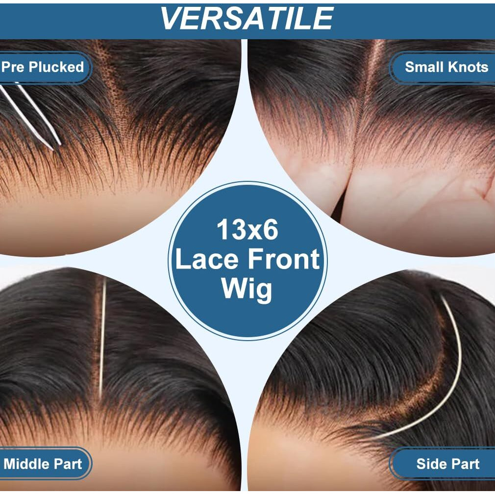 13X6 Lace Front Wigs Human Hair 200% Density, 100% Human Hair [2-Year Life] 28 Inch Body Wave Lace Front Wigs Natural Black Color Hd Lace Frontal Wigs For Black Women