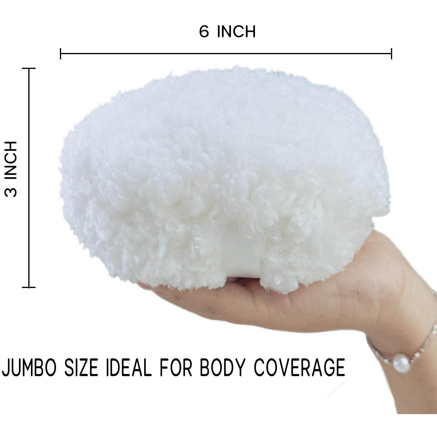 Topwon Oversize Powder Puff 6 Body Powder Applicator - Extra Large Powder Puffs For Men Women 1Pc