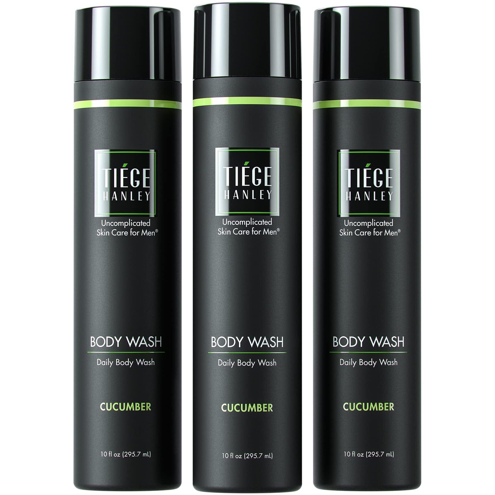Tiege Hanley Daily Body Wash For Men | Gently Removes Dirt, Sweat And Oil | Cucumber Scent | 10 Fluid Ounces | Made In The Usa | 3 Pack