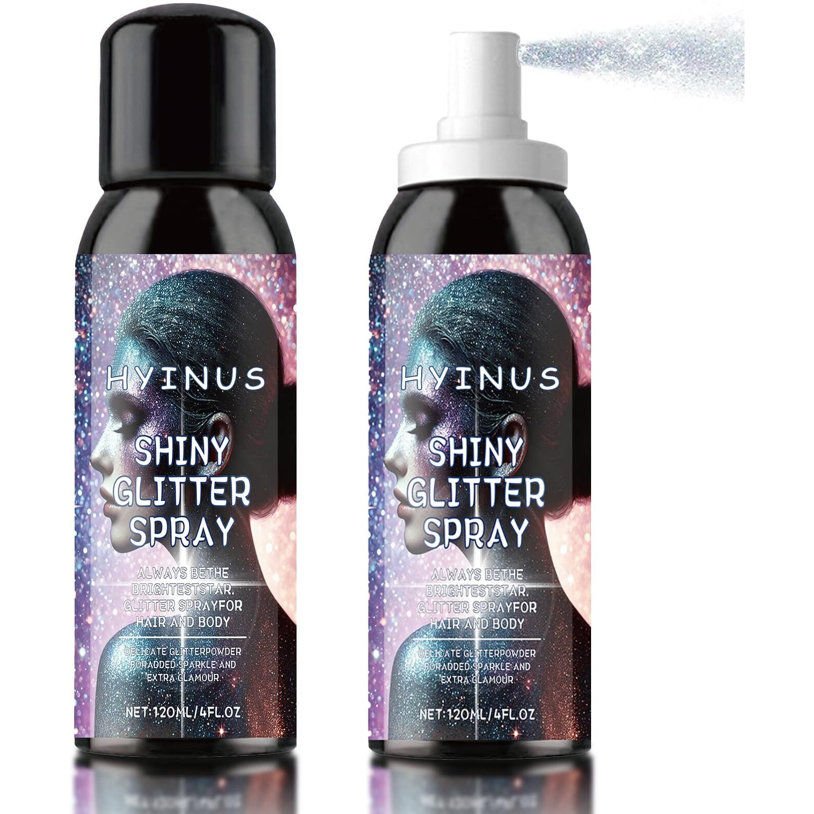 Body Glitter Spray, Glitter Spray For Hair, Body & Clothes | Quick-Drying, Long-Lasting Sparkle | Perfect For Festivals, Christmas, Parties & Cosplay- 1 Pack (Silver, 120Ml-A)