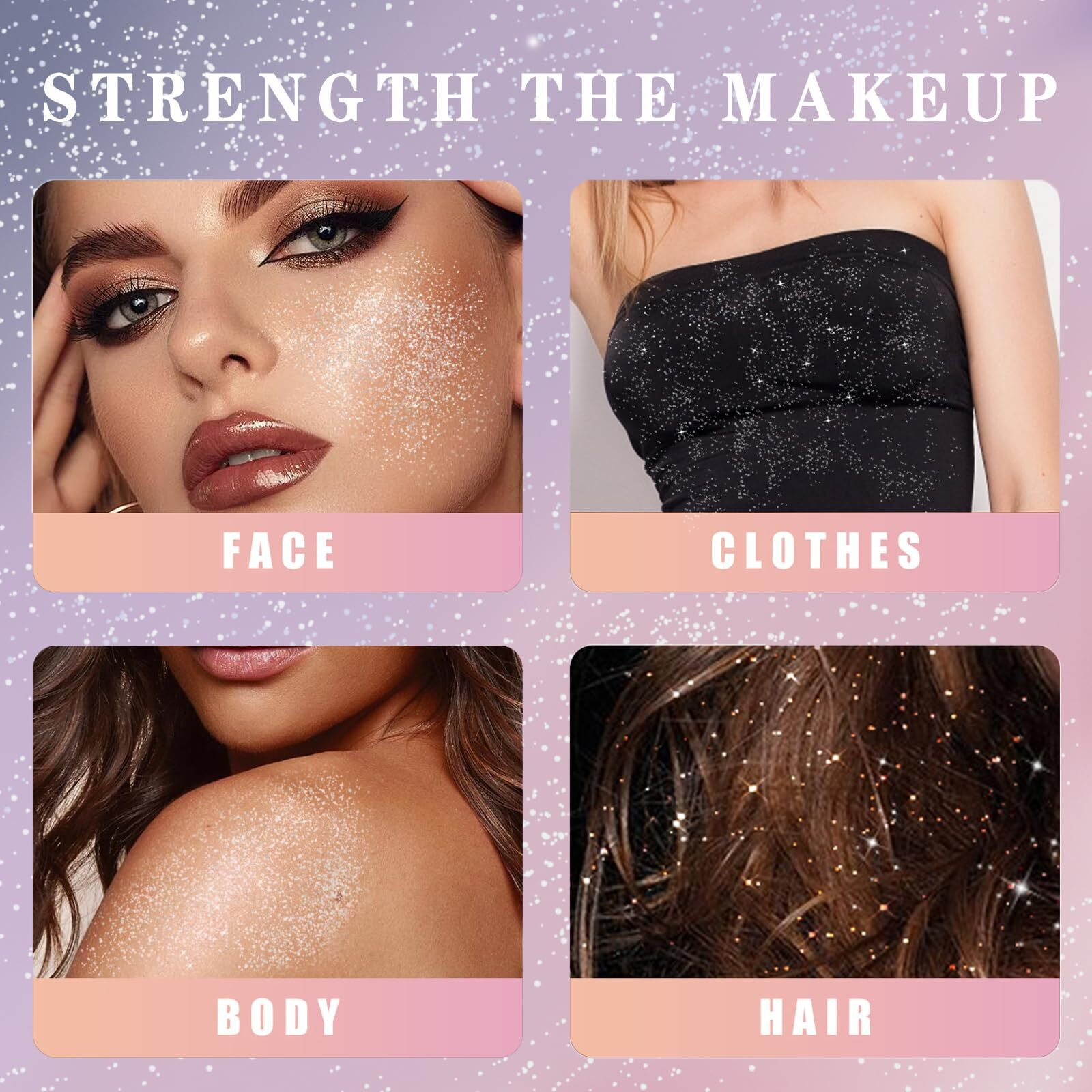 Body Glitter Spray, Glitter Spray For Hair, Body & Clothes | Quick-Drying, Long-Lasting Sparkle | Perfect For Festivals, Christmas, Parties & Cosplay- 1 Pack (Silver, 120Ml-A)