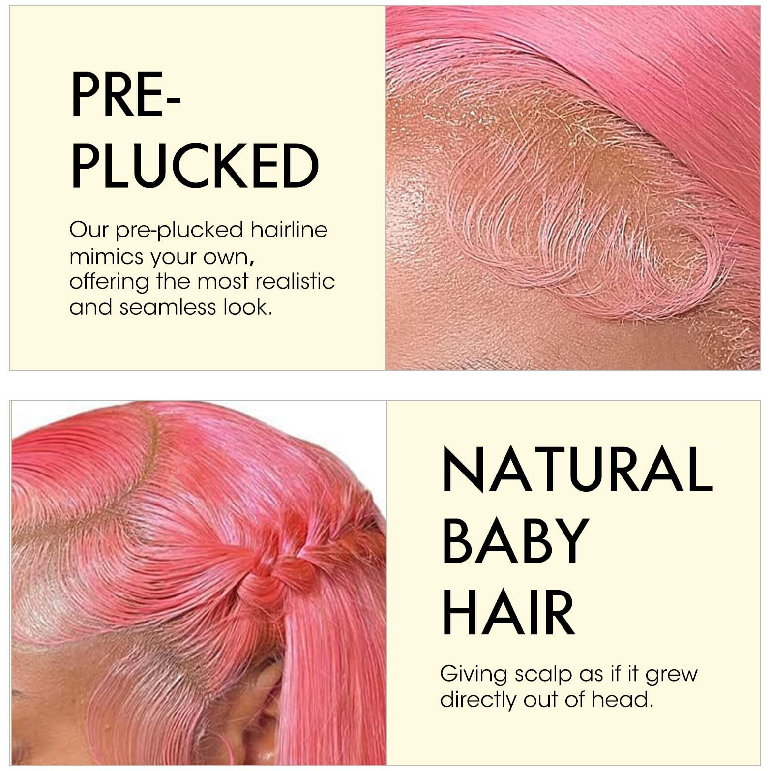 Elisheva Pink Lace Front Wig Human Hair 30 Inch Pre Plucked 13X4 Pink Wig Human Hair Body Wave Hd Lace Front Wigs Human Hair Colored Human Hair Wigs 200% Density Glueless Colored Frontal Wigs
