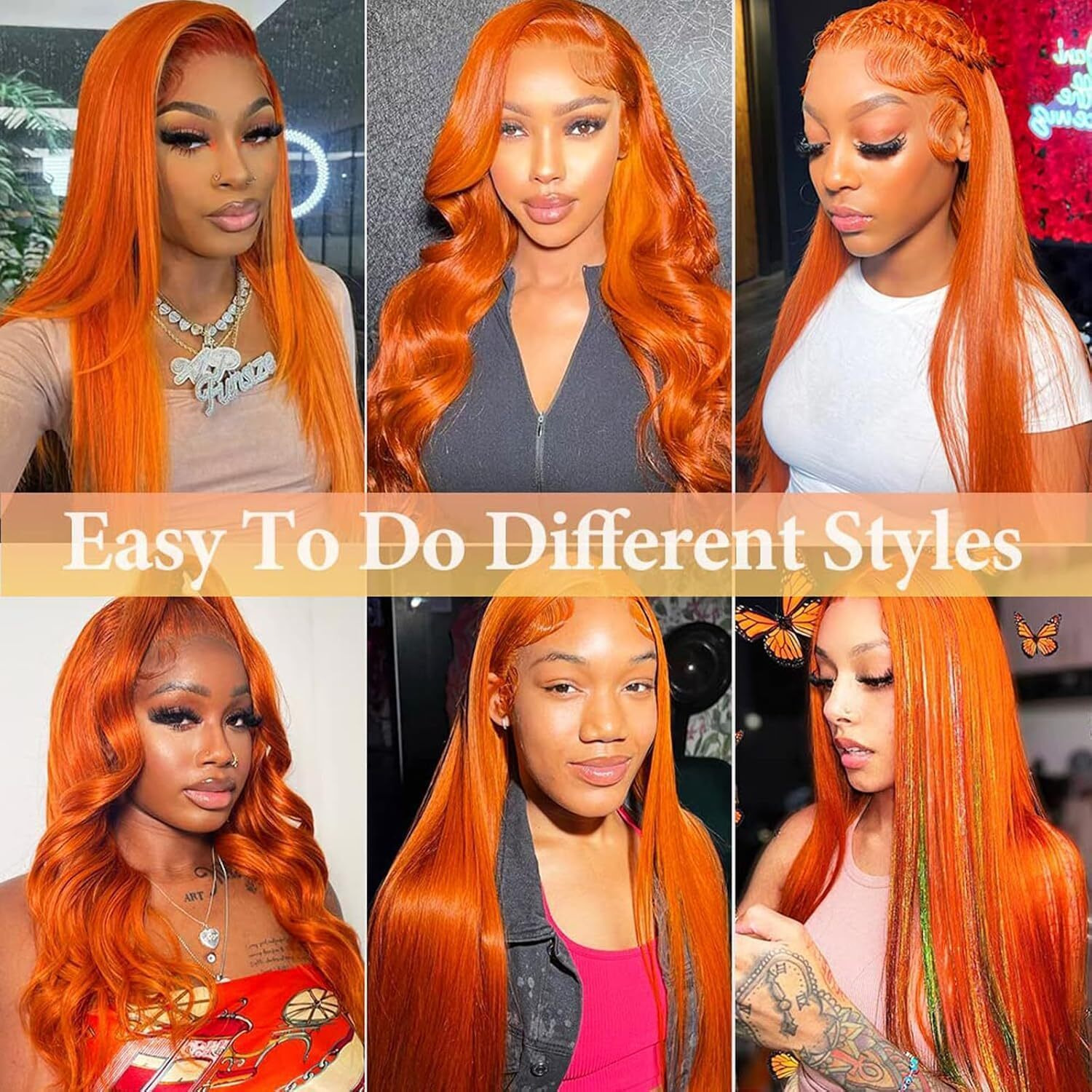 Dliliboon Wear And Go Orange Colored 9X6 Glueless Lace Wigs Human Hair Pre Cut For Beginners Ginger Body Wave Lace Front Wigs Human Hair For Women Hd Lace Closure Colored Glueless Wig