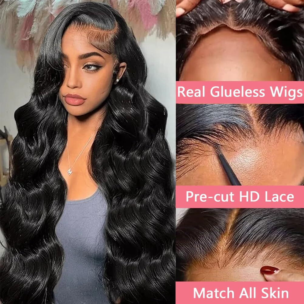 Wzowzo 5X5 Hd Lace Closure Wigs Human Hair 26 Inch Wear And Go Glueless Wigs Human Hair Pre Plucked Pre Cut 180% Density Body Wave Lace Front Wigs Human Hair For Women