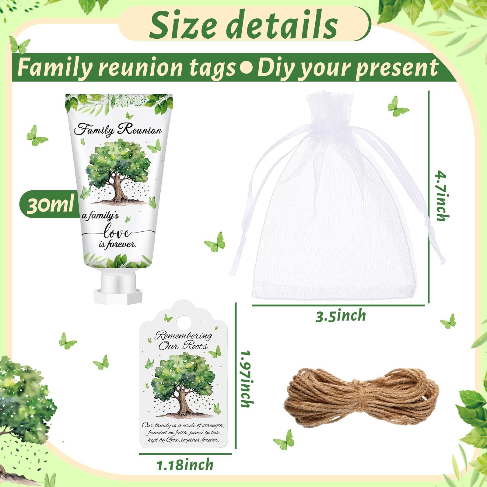 Dansib 40 Sets Family Reunion Favors Hand Lotion Cream Gifts Bulk Family Reunion Game Decorations With Card Organza Bags For Table Centerpieces Party Decor