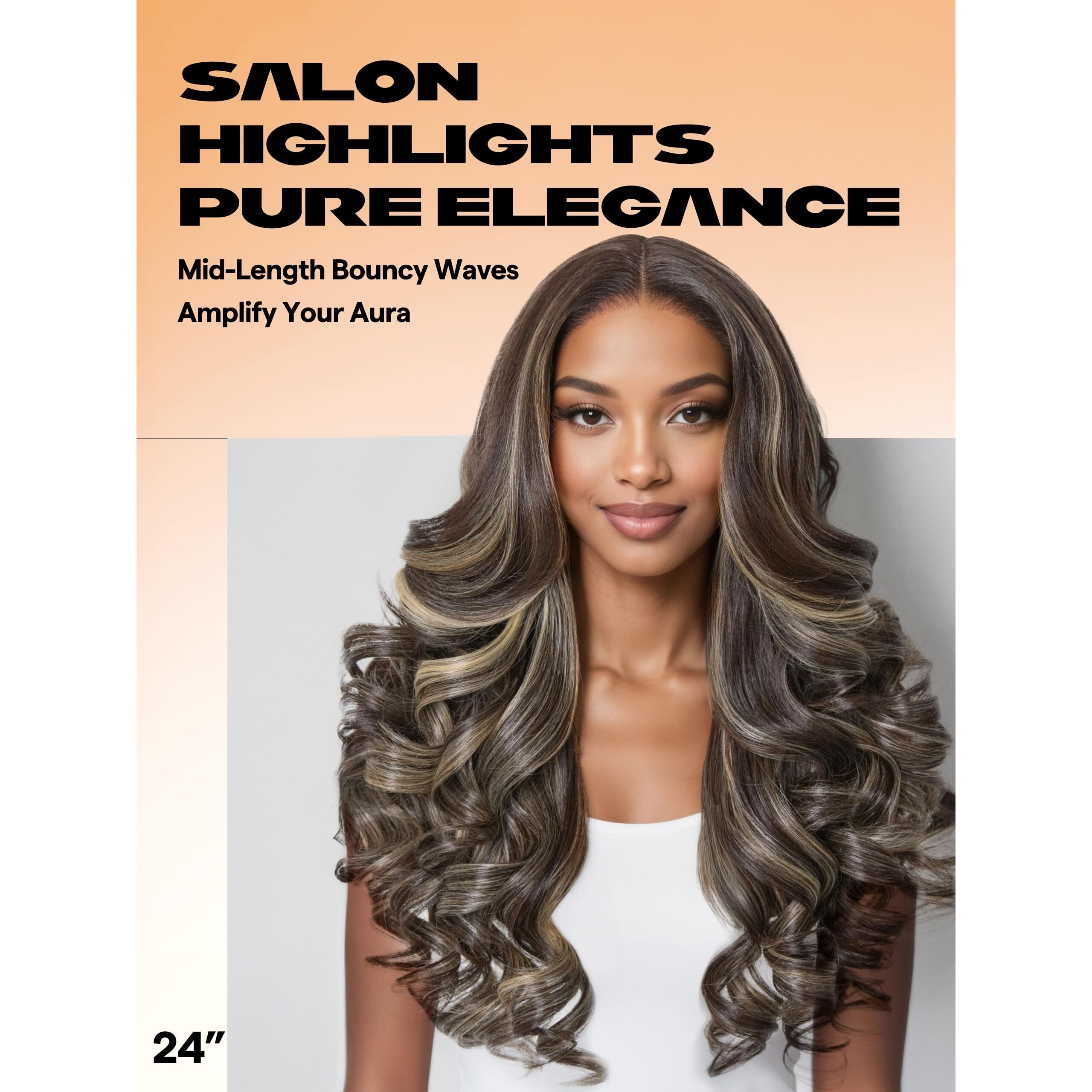 Gorgius Glueless Loose Body Wave Lace Front Wigs Brown And Blonde Highlight Synthetic Hair Pre Cut Pre Plucked Middle Part Closure Wig For Women Pre Bleached Natural Hairline 24 Inch
