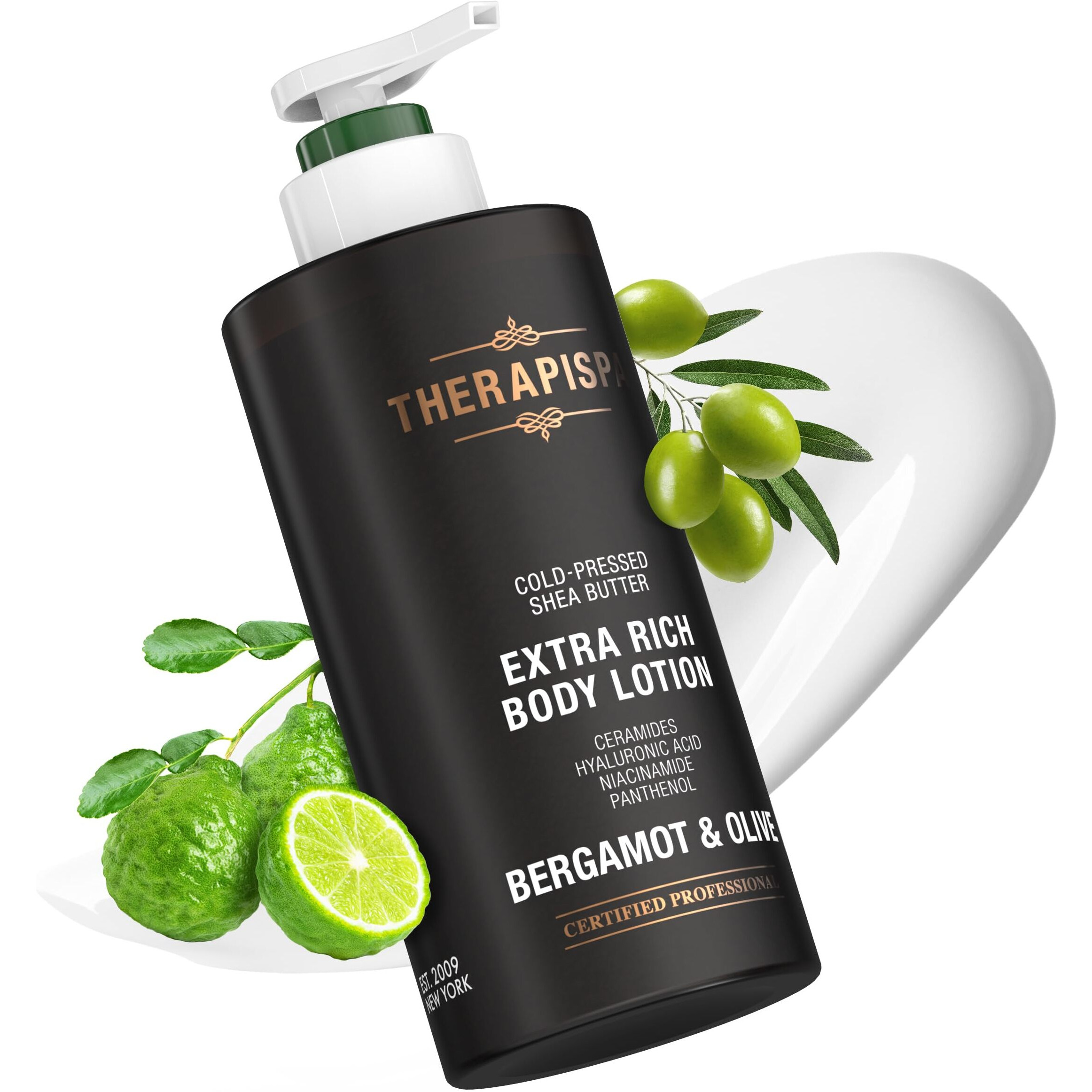 Therapispa Scented Body Lotion For Women - Refreshing Moisturizer With Shea Butter, Ceramides & Panthenol To Revive & Nourish Dry Skin - Used By All Genders (Bergamot & Olive, 17.0 Fl Oz)