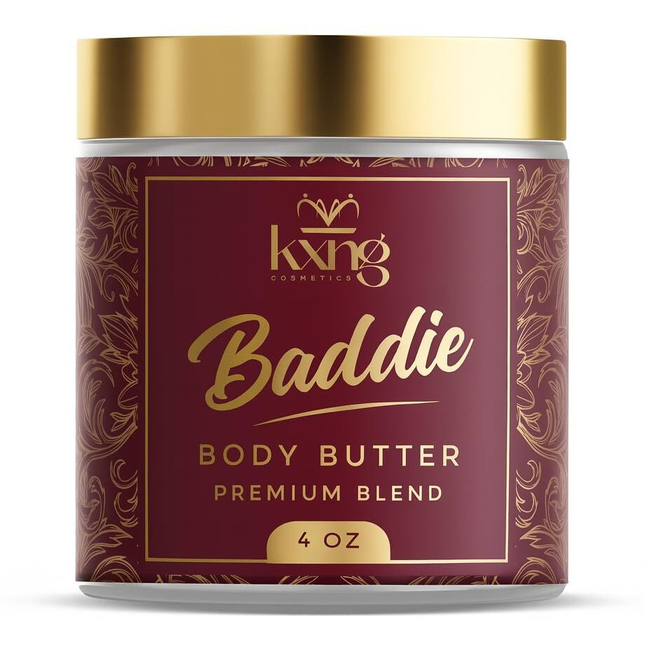 Kxng Cosmetics, Body Butter, Organic Skin Care For Men And Women, Body Moisturizer Lotions And Creams, Raw Shea Butter, Cocoa Butter, Mango, Coconut Oil, Hand, Foot, All Skin Types (Baddie)