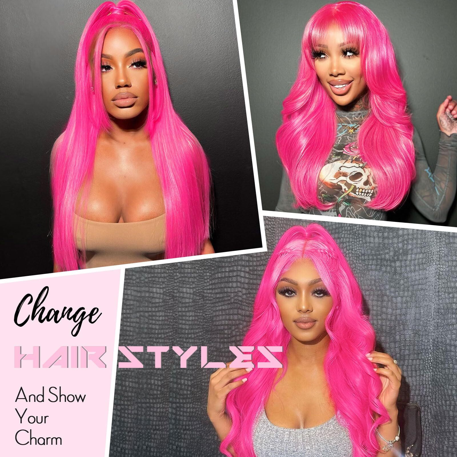 28 Inch Pink Wig Human Hair 13X4 Body Wave Hd Lace Front Wigs Human Hair Human Hair Lace Front Wigs Pre Plucked 200 Density Colored Pink Frontal Wigs Human Hair
