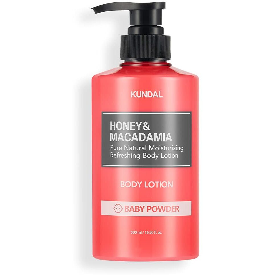 Kundal Honey & Macadamia Body Lotion Natural Moisturizer With 82% Aloe Vera/Deep Hydration For Dry Skin/Sensitive Skin Friendly/16.9 Fl Oz [Baby Powder]