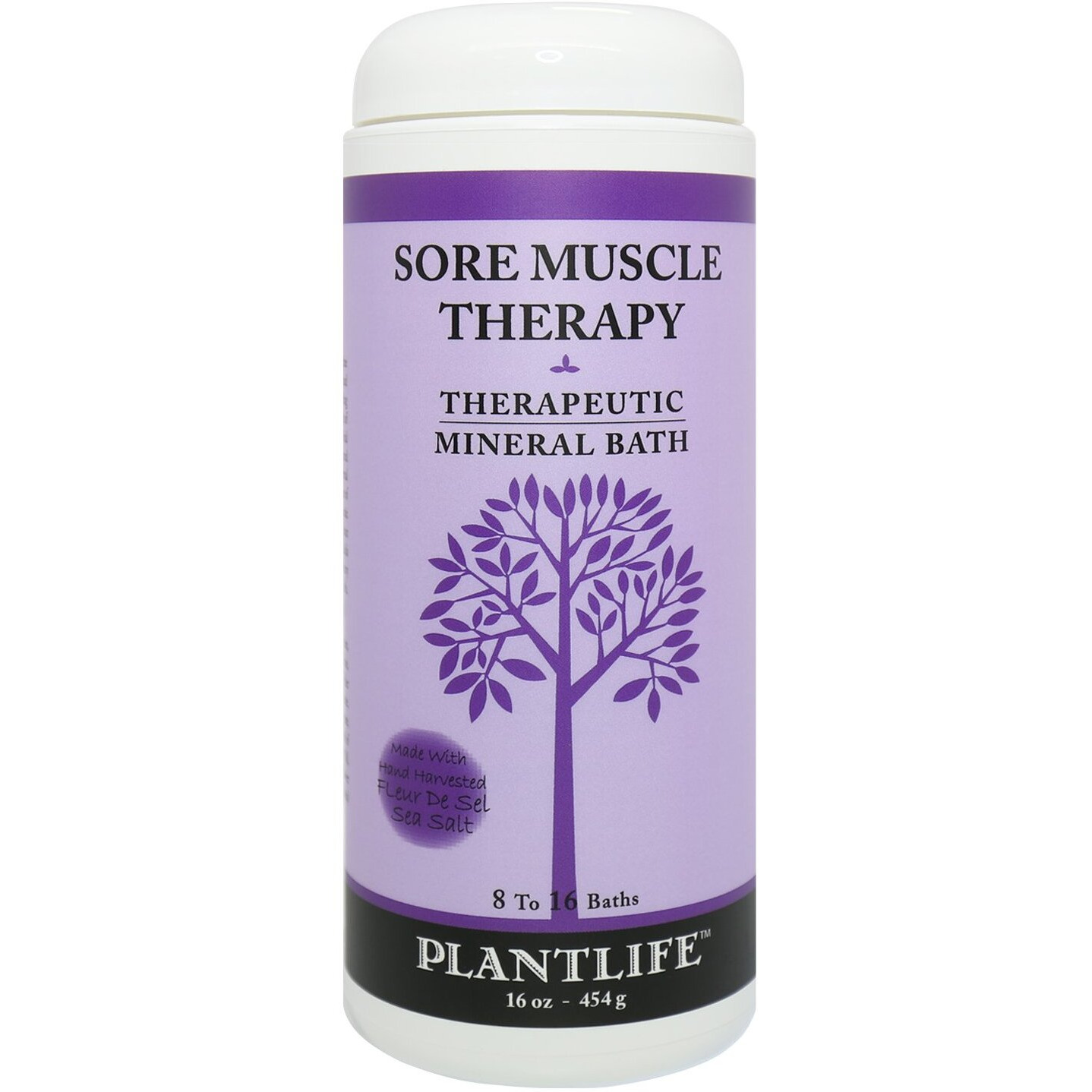 Plantlife Sore Muscle Therapy Bath Salts - Straight From The Plant Natural Aromatherapy Bath Salts - Balance, Calm, And Release Tension In The Body - Made In California 16 Oz