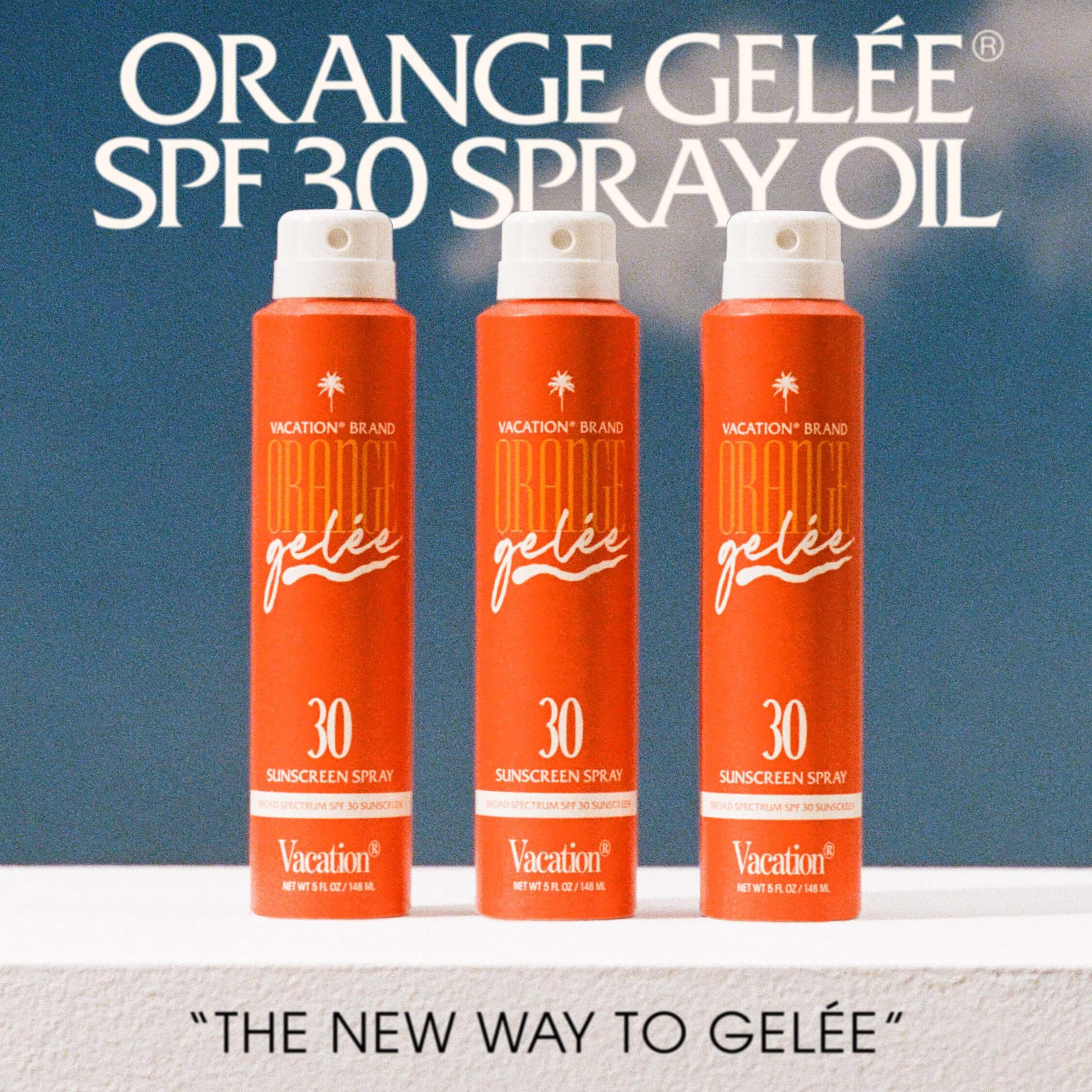 Vacation Orange Gel  E Spf 30 Sunscreen Spray Oil & Air Freshener Bundle, Tanning Oil With Spf, Suntan Lotion Spray, Transparent On All Skin Tones, Dermatologist-Tested, Vegan, 5 Fl. Oz.