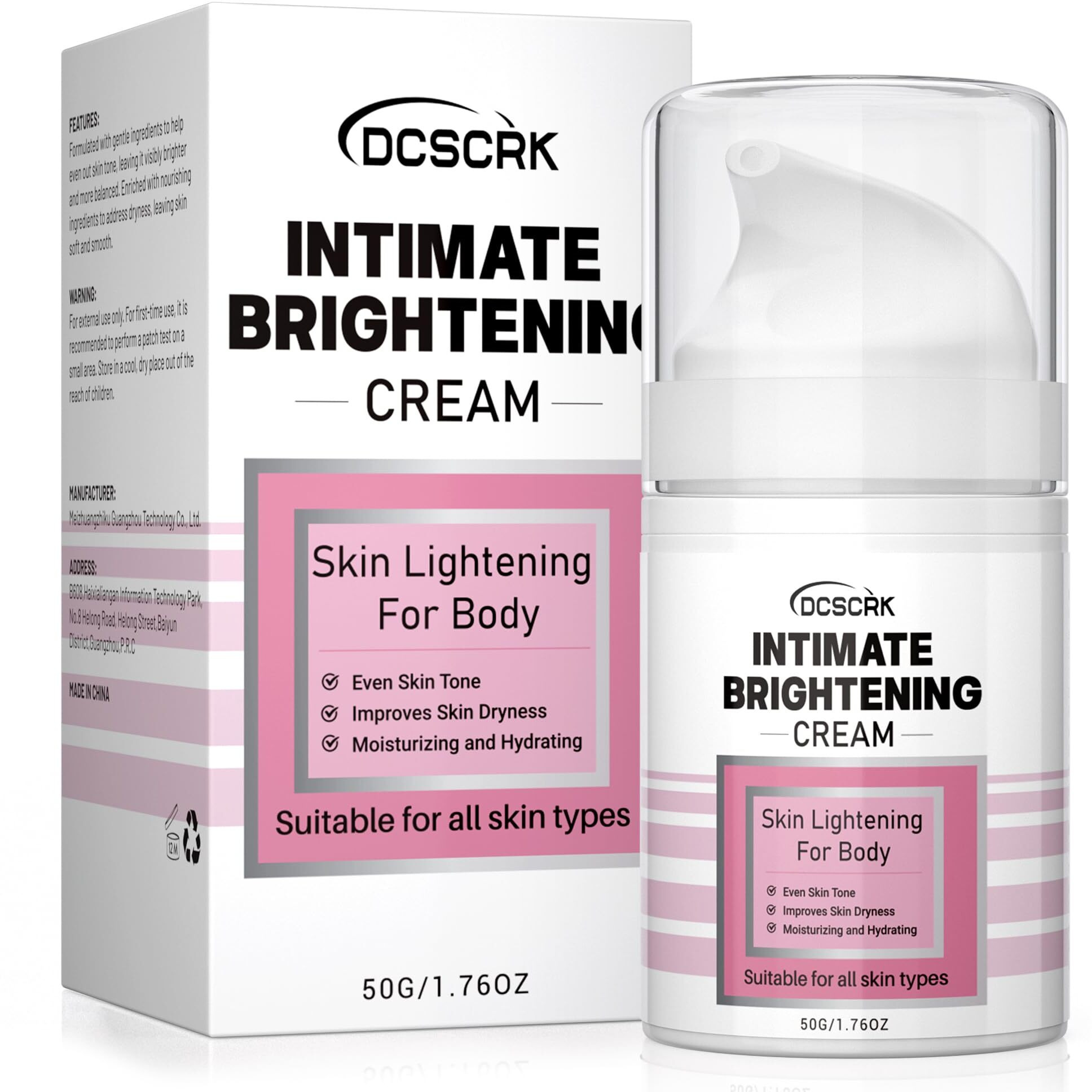 Skin Lightening Cream For Intimate Area Dark Spot Remover Skin Whitening Cream For Sensitive Part Underarms, Inner Thighs, Bikini Line, Knees And Elbows Bleaching Body Cream (1.76 Fl Oz)