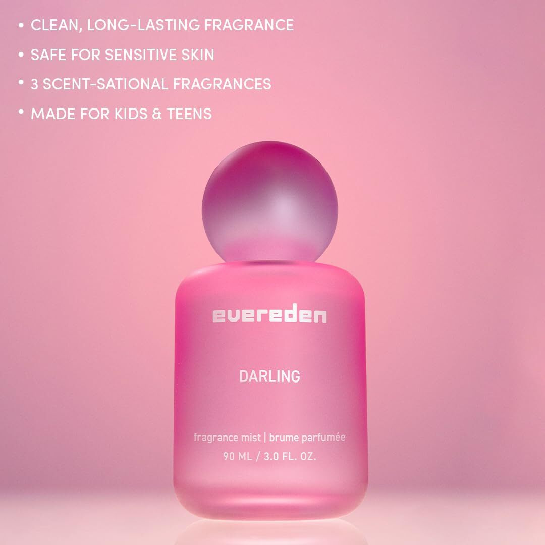 Evereden Fragrance Hair And Body Mist - Darling Clean And Vegan Collectible Hair And Body Spray For Teen Girls - Amplify Your Self Expression With Iconic Scents In Aesthetic Bottles