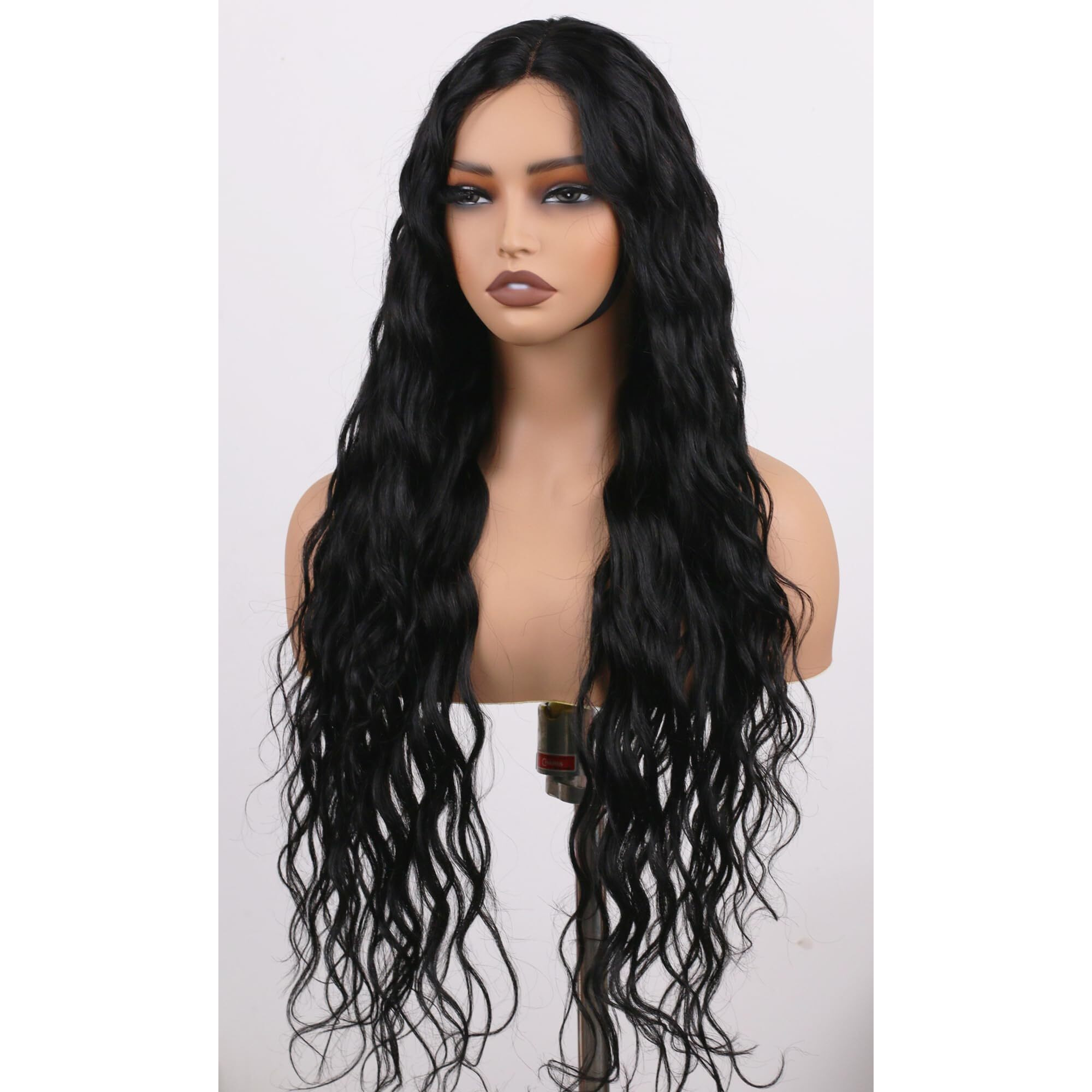 Manemajesty 34 Inch Body Wave Lace Front Wigs Human Hair Wear And Go Glueless Wigs Human Hair Pre Plucked Pre Cut T Part Hd Lace Front Wig 180% Density Black Layered Wig