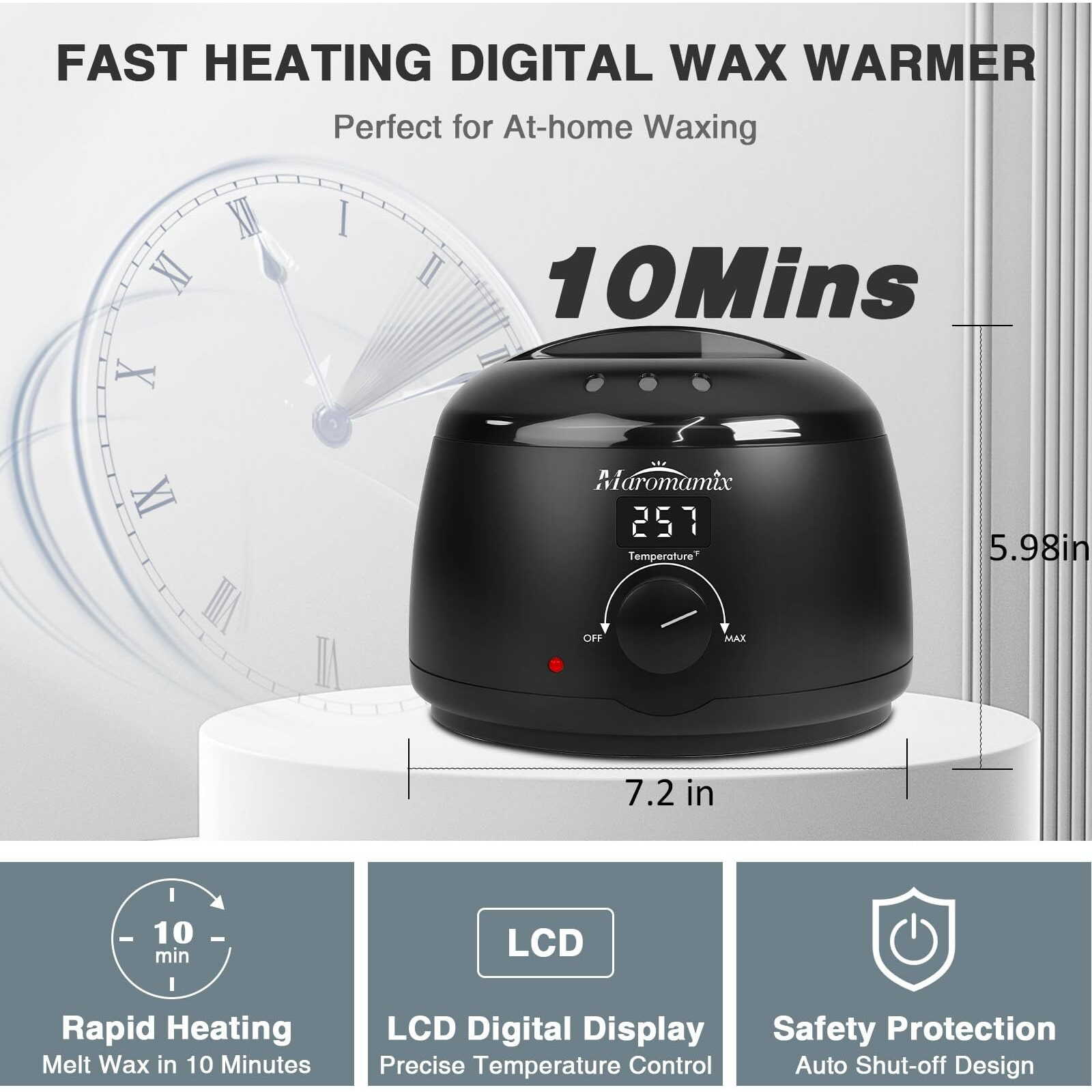 Waxing Kit -Digital Wax Warmer Machine For Hair Removal With 4 Packs Of Hard Wax Beads & Silicone Pot For Full Body, Legs, Face, Eyebrows, Bikini, Brazilian At Home Waxing Kit For Men Women