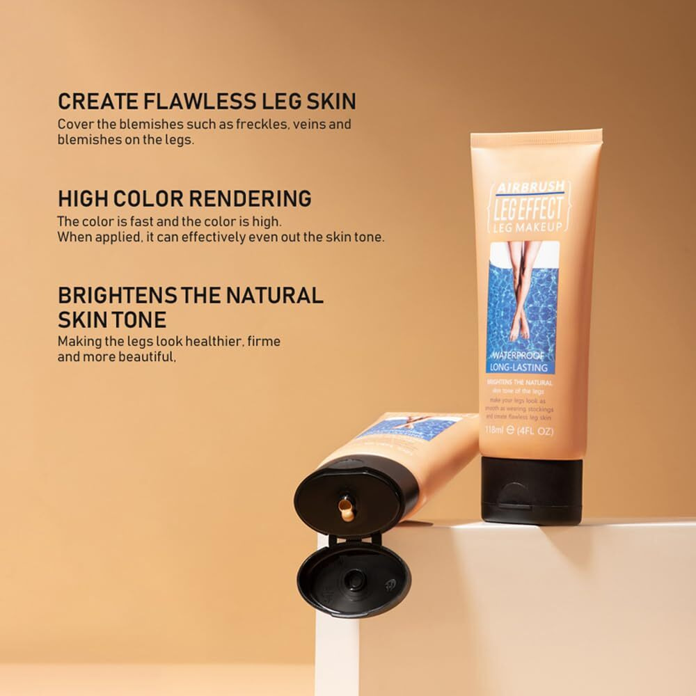 Waterproof Leg & Body Makeup - No Transfer, Covers Varicose Veins, Scars, And Tattoos For All Skin Tones, 4 Fl Oz (02Medium, 1 Piece)