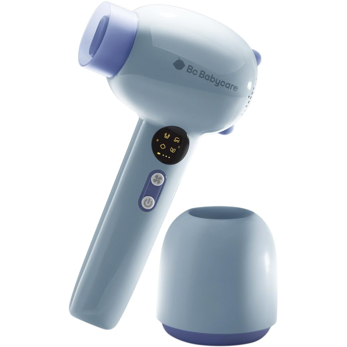 Bc Babycare Gentle Cordless Hair Dryer For Baby And Kids, Quiet Portable Mini Blow Dryer For Infant,Portable Travel Hair Dryer,Low Heat/Speed With 4 Model For Hair Diaper And Full Body (Purple)