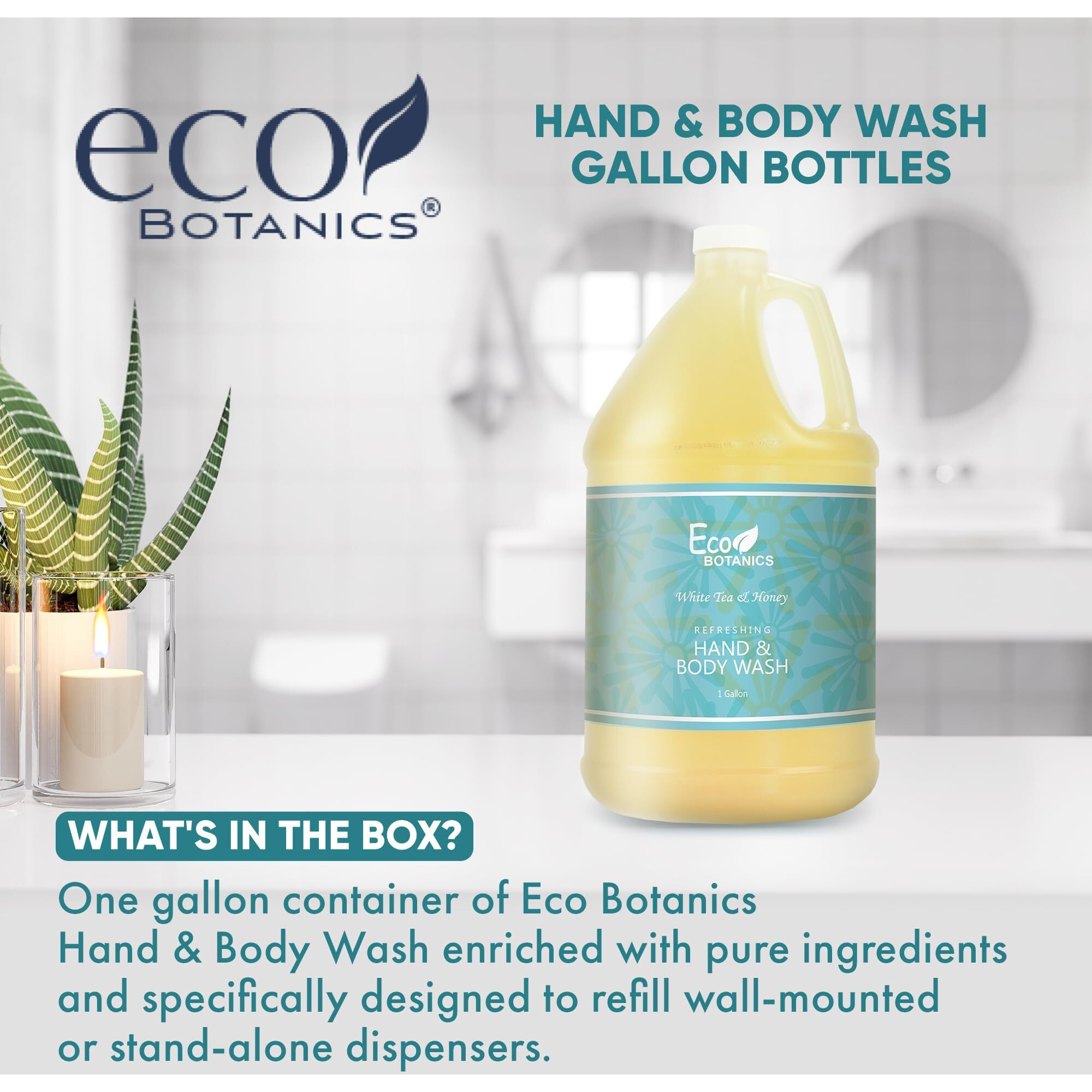 Terra Pure Eco Botanics Hotel Body Wash/Hand Soap | 1 Gallon | Designed To Refill Soap Dispensers (Single)