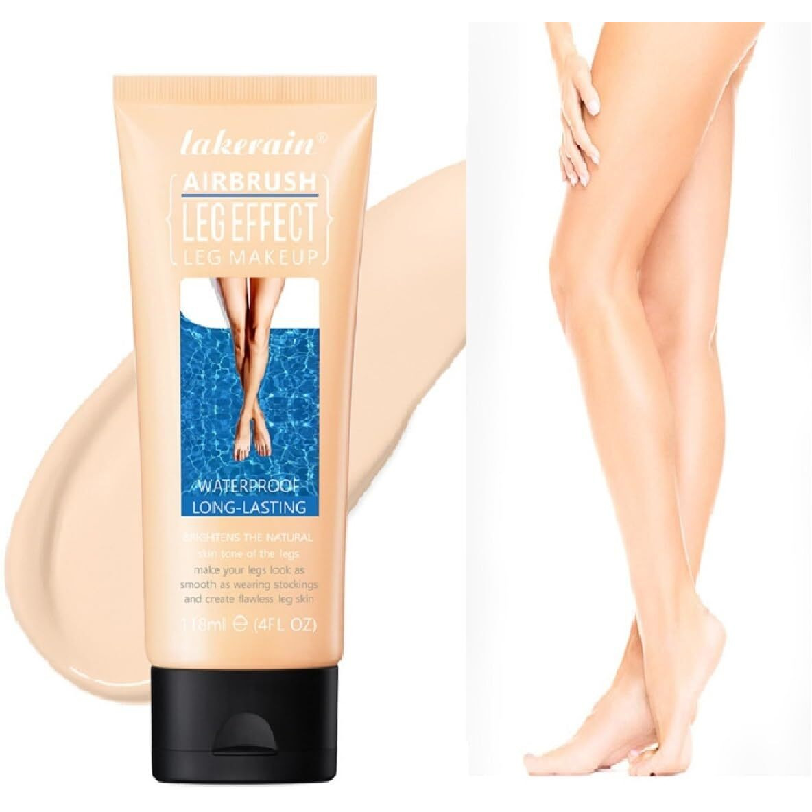 Leg Makeup Waterproof No Transfer,Leg And Body Scar Cover Up,Tattoo Cover Up Makeup Waterproof,Long Last Body Foundation (1 Fairest Glow, 4 Fl Oz)