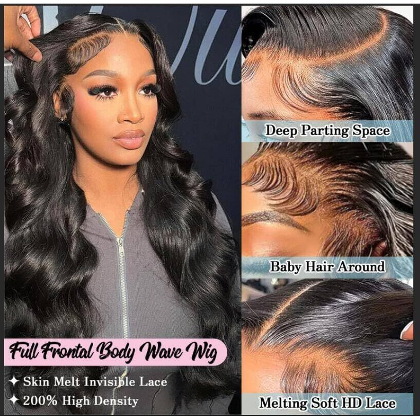 24 Inch 13X4 Body Wave Lace Front Wigs Human Hair For Women 200% Density Hd Lace Front Wigs Human Hair Pre Plucked With Baby Hair Natural Hairline Brazilian Virgin Glueless Wigs