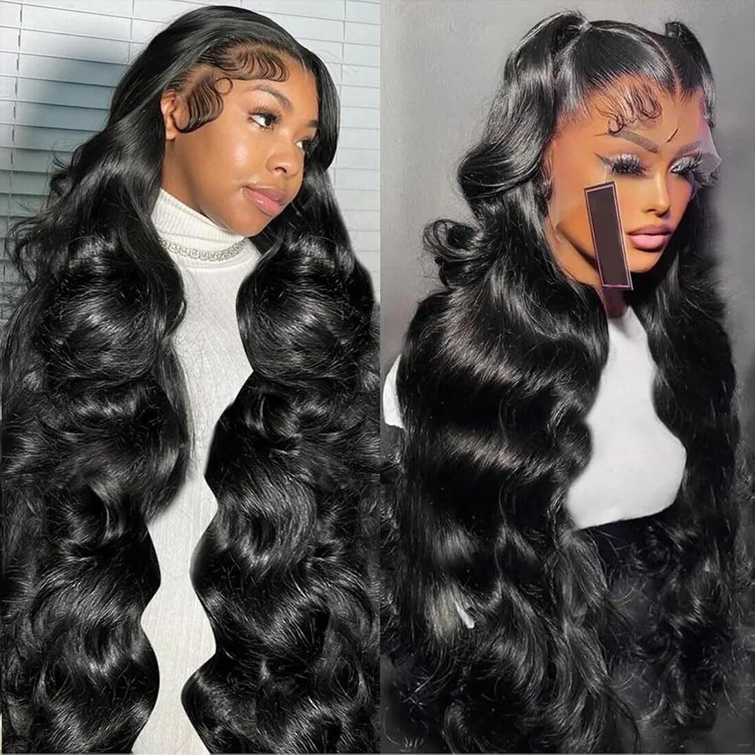Body Wave Lace Front Wigs Human Hair 200% Density Glueless Hd Transparent 13  4 Lace Frontal Wigs Human Hair Brazilian Virgin Wig For Women Pre Plucked Bleached Knots With Baby Hair(32 Inch)