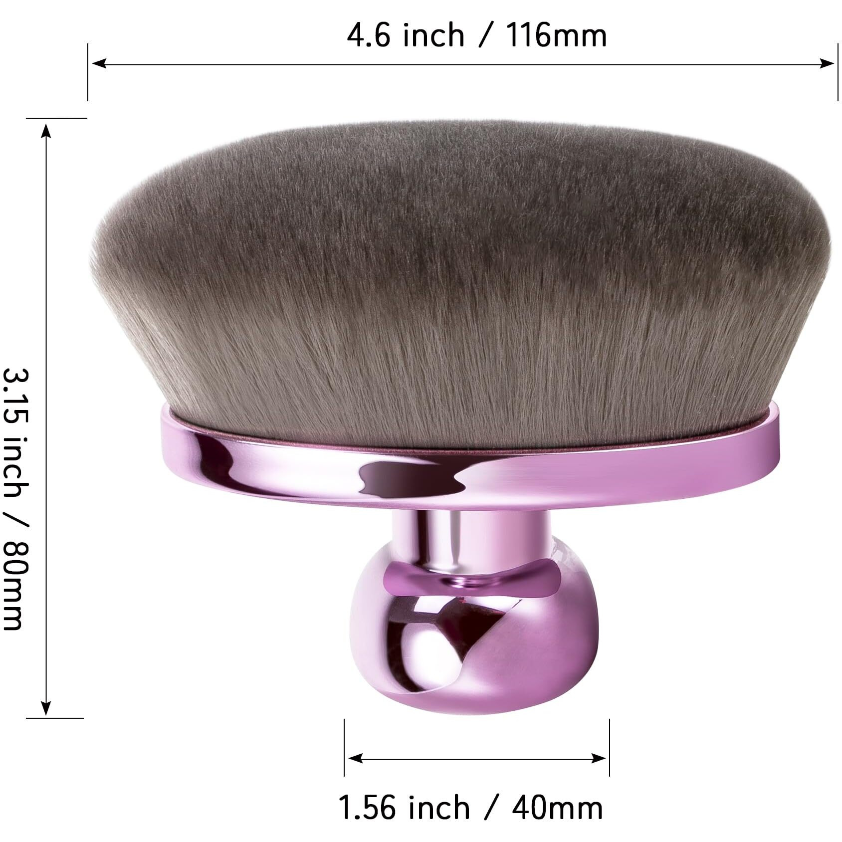 Extra Large Body Makeup Brush For Self Tanner, Leg Makeup &Bronzer Blend,116Mm Oval-Headed Kabuki Brush Provides More Even &Pretty Application, Sunscreen Face& Back Makeup Brush, Wet&Dry Use- Purple