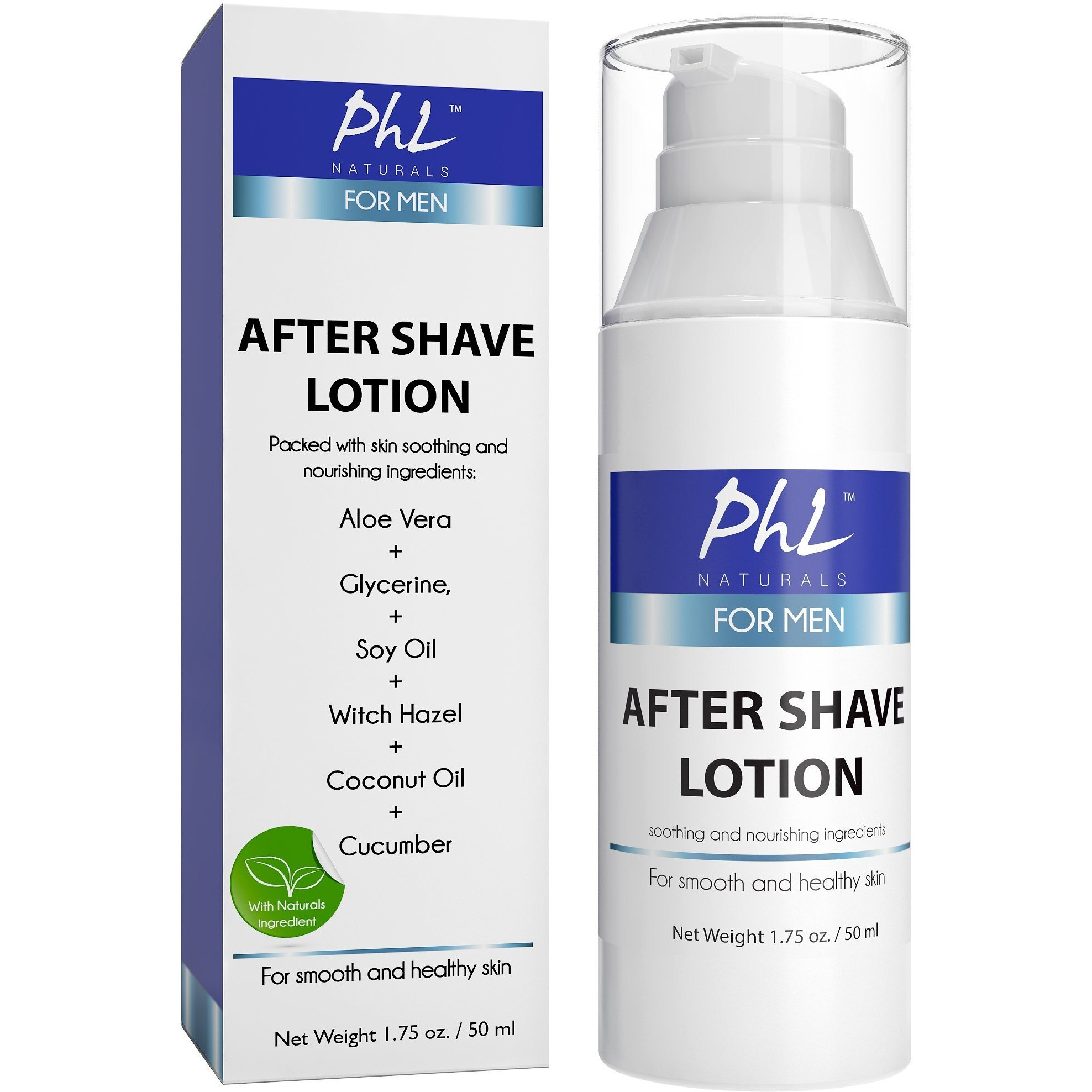 Phl Naturals Unscented Aftershave For Men - Fragrance-Free, Alcohol-Free After Shave Lotion For Sensitive Skin - Soothes, Prevents Razor Burn, Moisturizes - 1.75 Oz