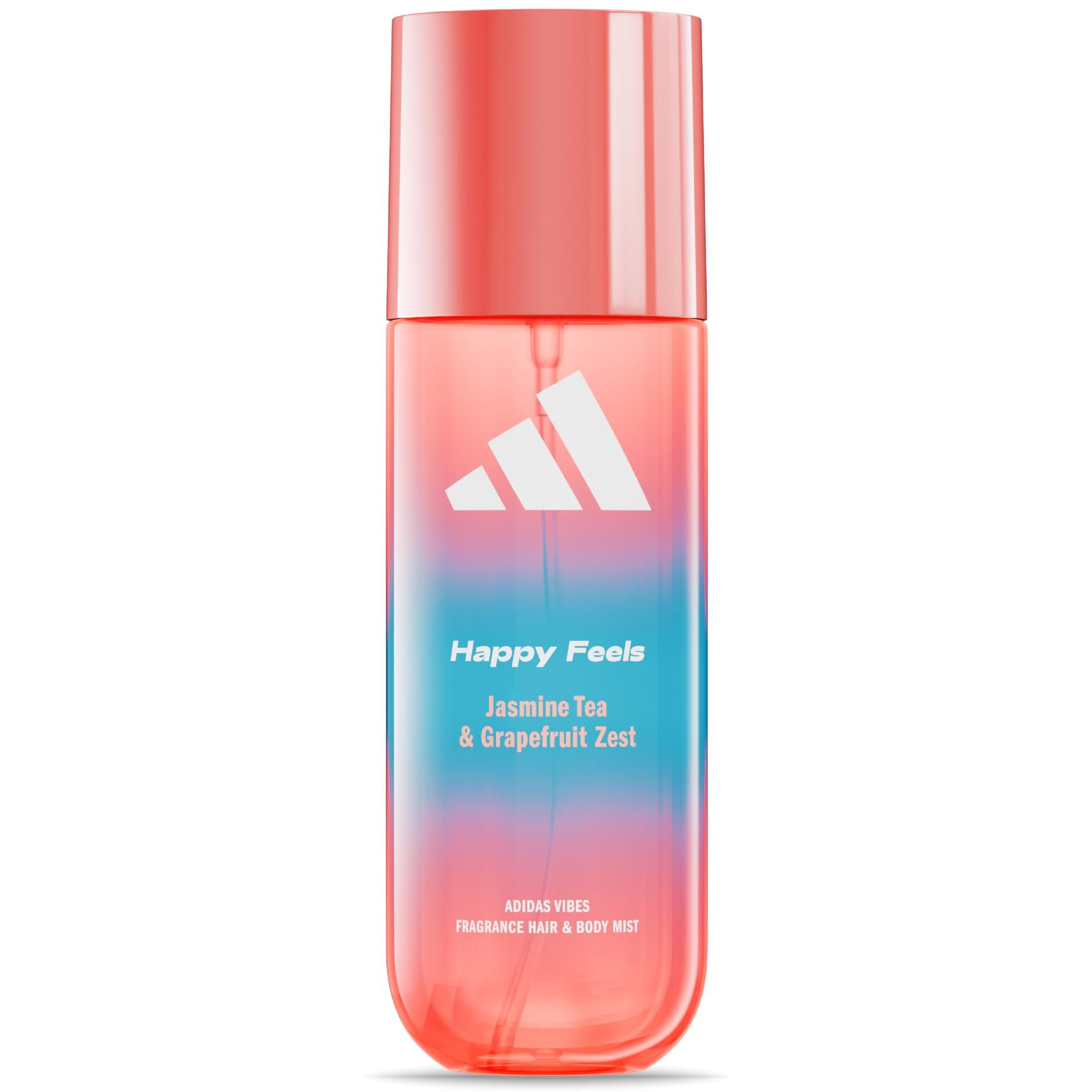 Adidas Vibes Happy Feels Fragrance Hair & Body Mist For Women, Mood-Boosting, Notes Of Jasmine Tea & Grapefruit Zest, For Any Occasion, 7.9Oz