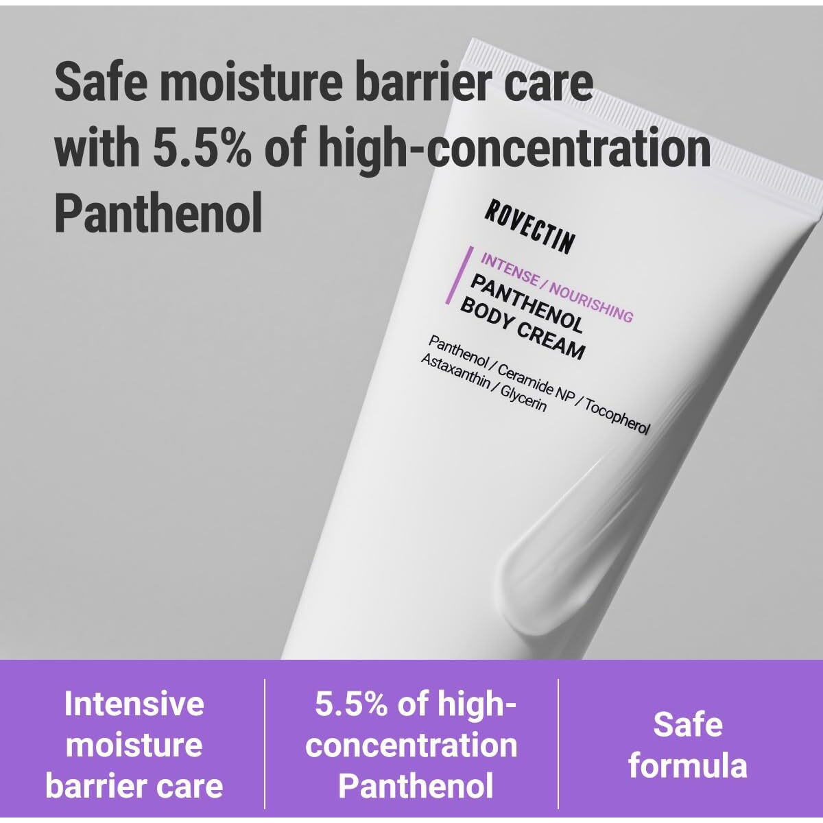 Rovectin Barrier Repair Moisturizing Cream - Intense Panthenol Cream For Face And Body | Ceramide Lotion Moisturizer | Anti-Aging With Astaxanthin | Hypoallergenic, Vegan, Korean Skincare (6.1 Fl Oz)