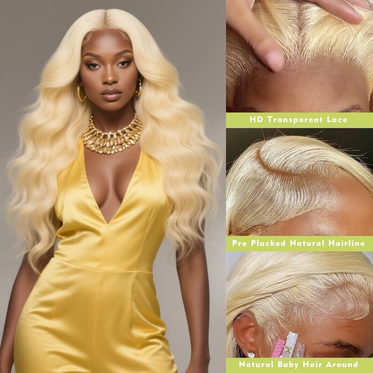 Jilca 42 Inch 613 Lace Front Wig Human Hair 200 Density Blonde Wig Human Hair 613 Hd Lace Frontal Wig 13X6 Body Wave Lace Front Wigs Human Hair Pre Plucked With Baby Hair 613 Wig Blonde Wigs For Women