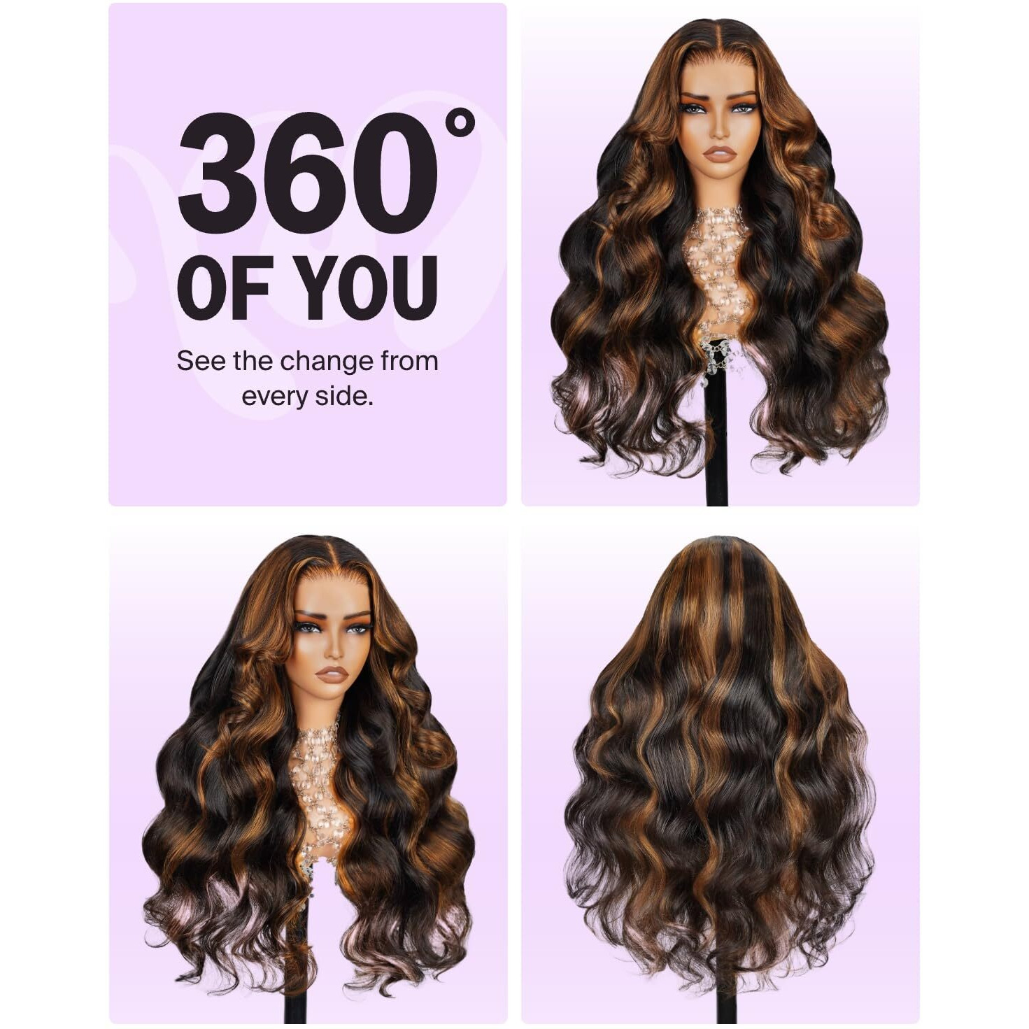 Megalook Hair Glueless Wigs Human Hair Pre Plucked Pre Cut 6X5 Hd Closure Highlight Wig Human Hair Body Wave Ombre Lace Front Pre Bleached Glueless Wig 20 Inch 1Bp30