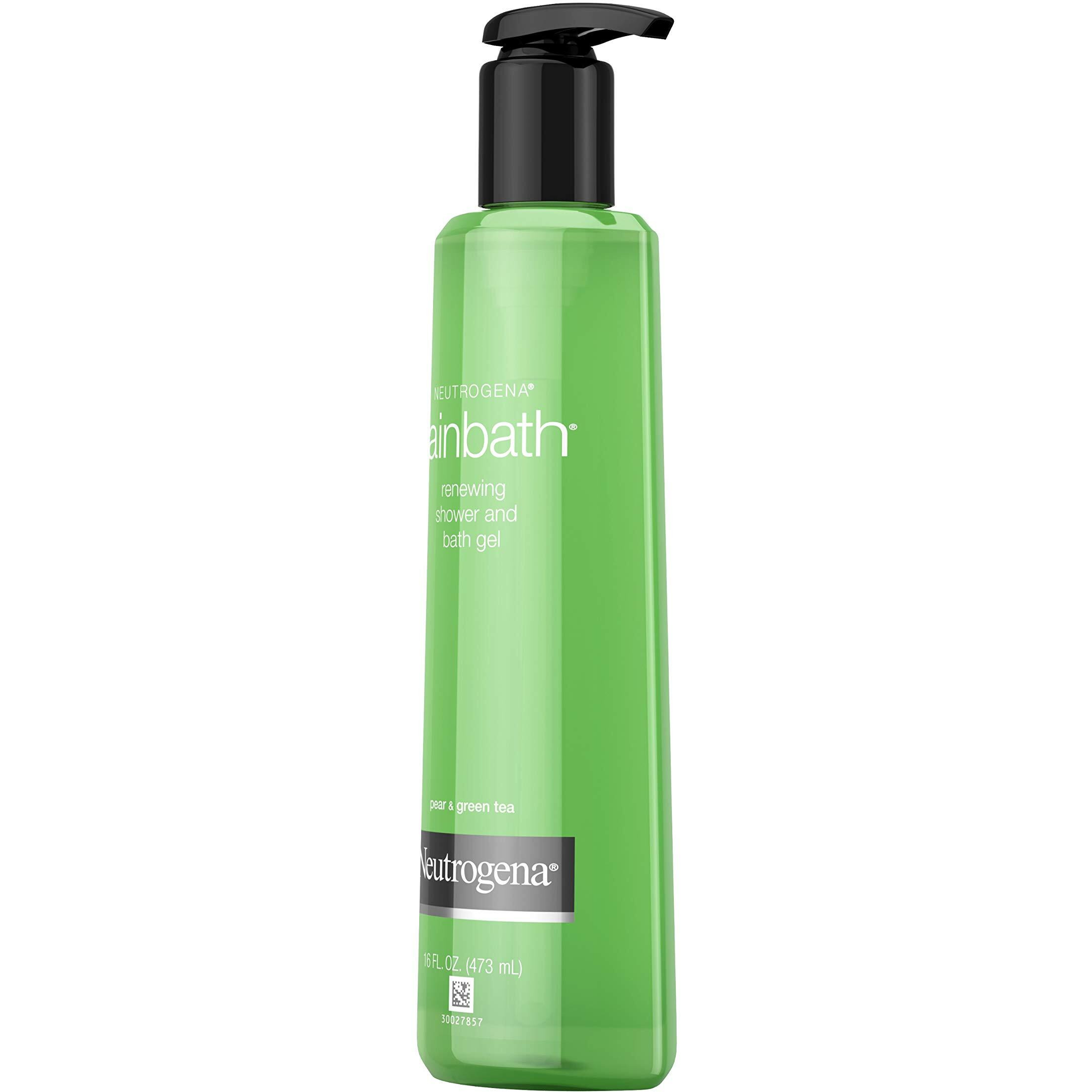Neutrogena Rainbath Renewing Shower And Bath Gel, Moisturizing Body Wash And Shaving Gel With Clean Rinsing Lather, Pear & Green Tea Scent, 16 Fl. Oz