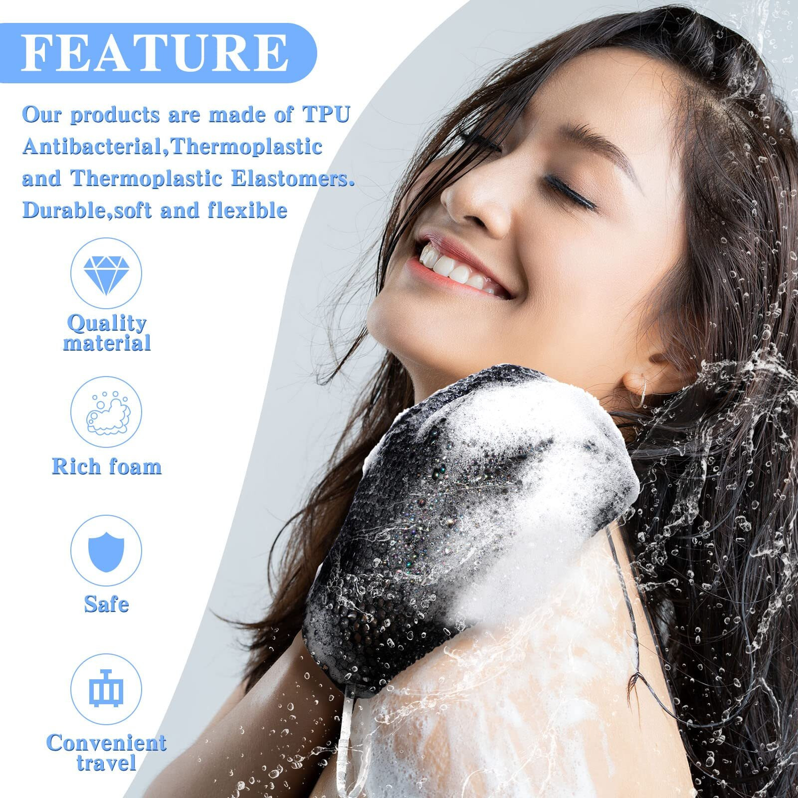 Vesici 2 Pcs Honeycomb Exfoliating Glove Set Exfoliating Bath Mitt Honeycomb Face And Body Scrubber Shower Mitt Sponges For Cleaning Body Shower Face Skin Beauty Spa(Black)
