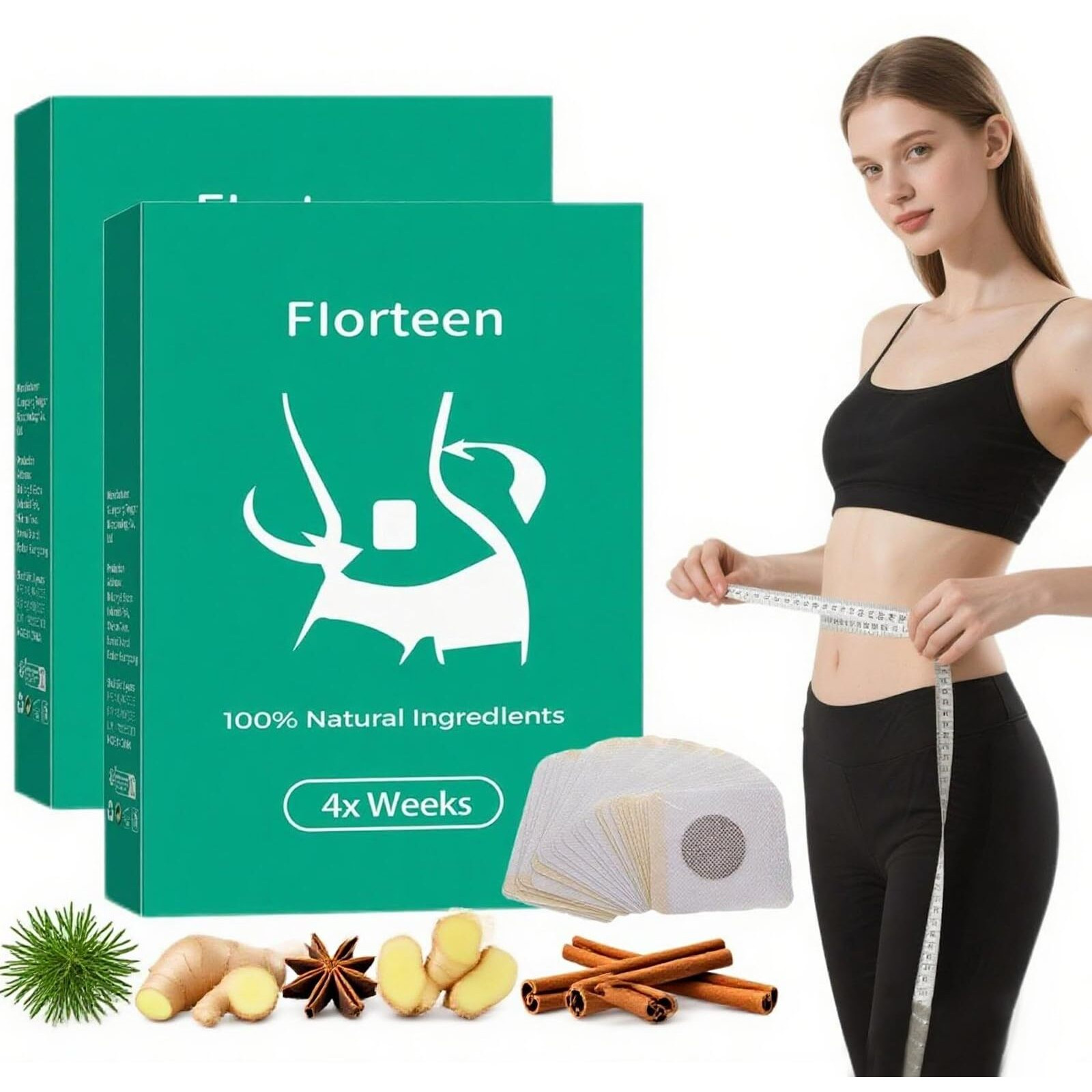 Florteen Ozempatch For Women, 60 Tablets Ozem Patches For Body, Natural Ingredients, Skin Moisturizing & Tightening, Gentle & Nourishing, For All Skin Types (2 Pack)