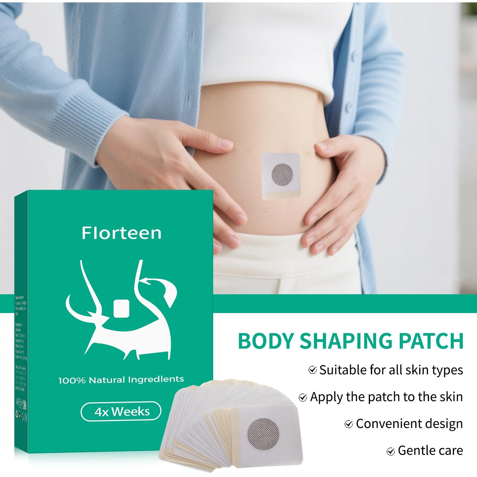 Florteen Ozempatch For Women, 60 Tablets Ozem Patches For Body, Natural Ingredients, Skin Moisturizing & Tightening, Gentle & Nourishing, For All Skin Types (2 Pack)