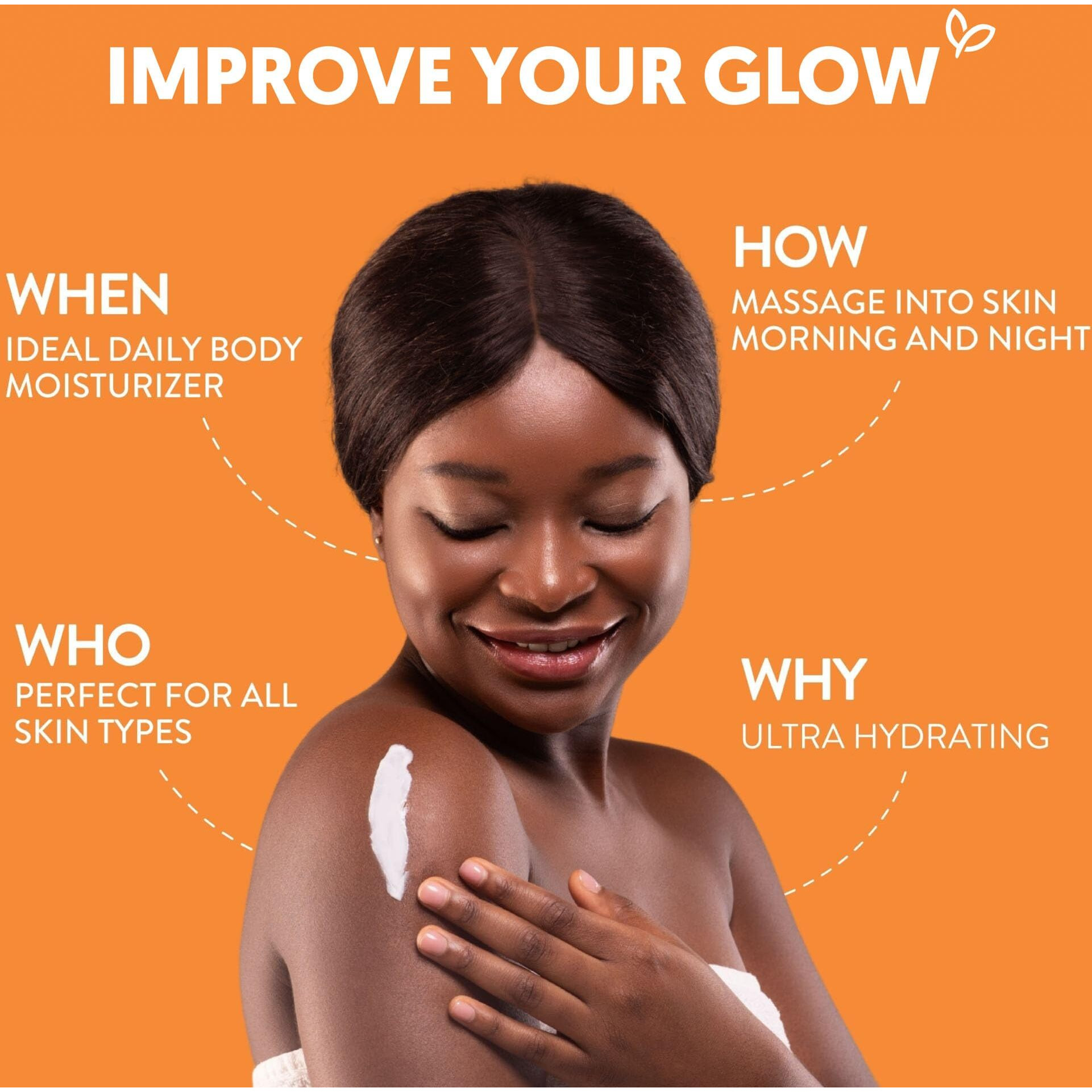 By Nature Glow Vitamin C + Caffeine Body Balm For Dark Spots - Hydrating Skin Moisturizer With Whipped Shea Butter - Vegan, Cruelty-Free, Made In New Zealand (6.8 Oz)