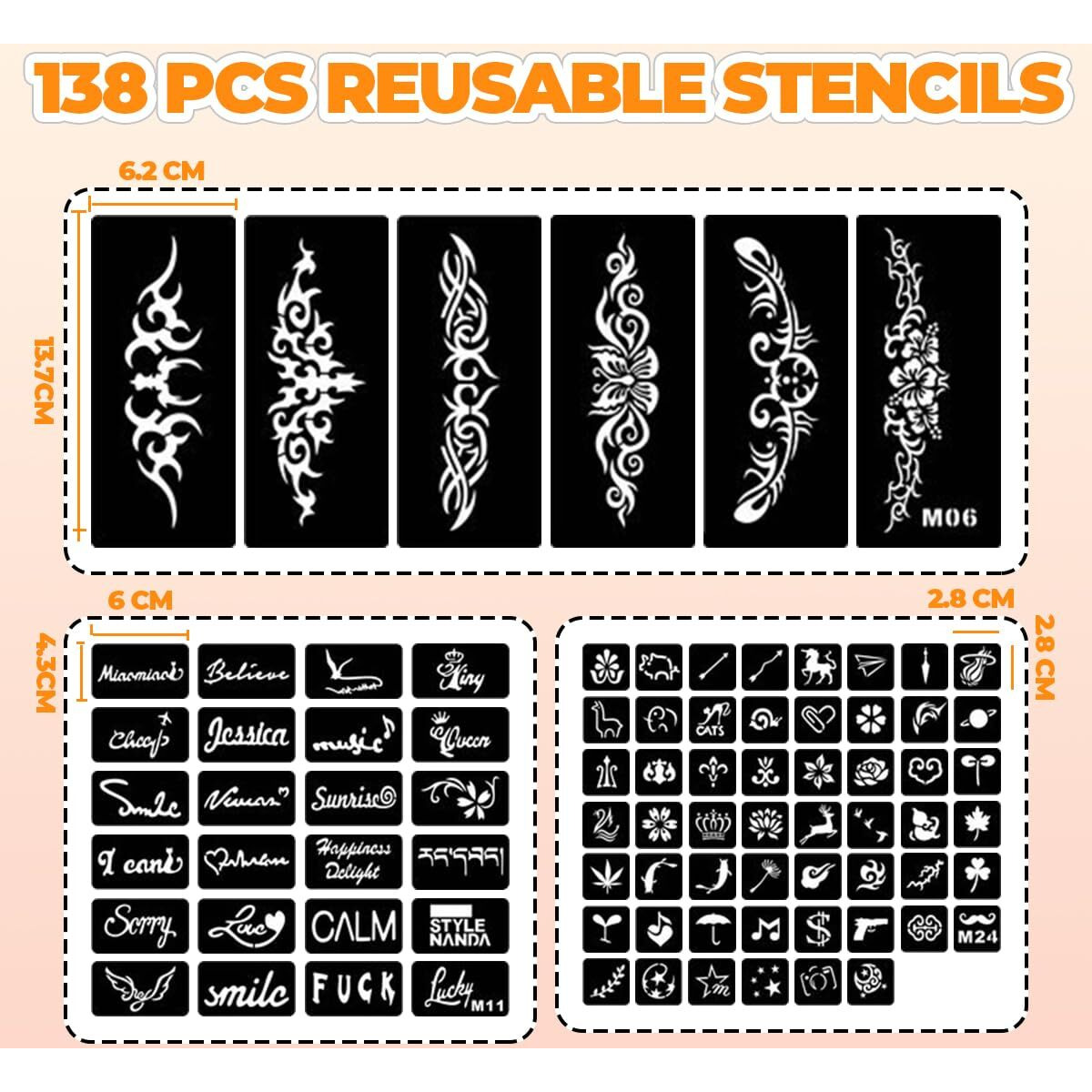 Body Marker Temporary Tattoo Markers Depvision 26 Colors Body Markers, 138 Pcs Large Tattoo Stencils For Kids And Adults,Glitter & Matte & Neon Glow, Skin-Safe Cosmetic Quality Long-Lasting