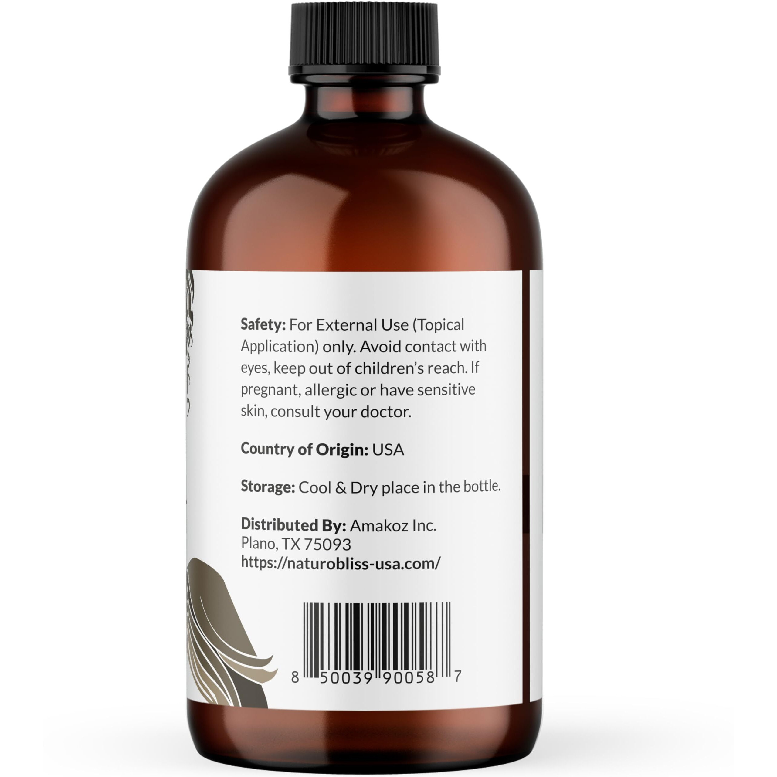 Naturobliss Castor Rosemary Lavender Hair Oil 100% Pure And Natural-Best Oil For Hair Care, Eyelashes And Eyebrows-Hair And Body Oil-Infused With Biotin-Expeller-Pressed And Hexane-Free (4 Fl Oz)