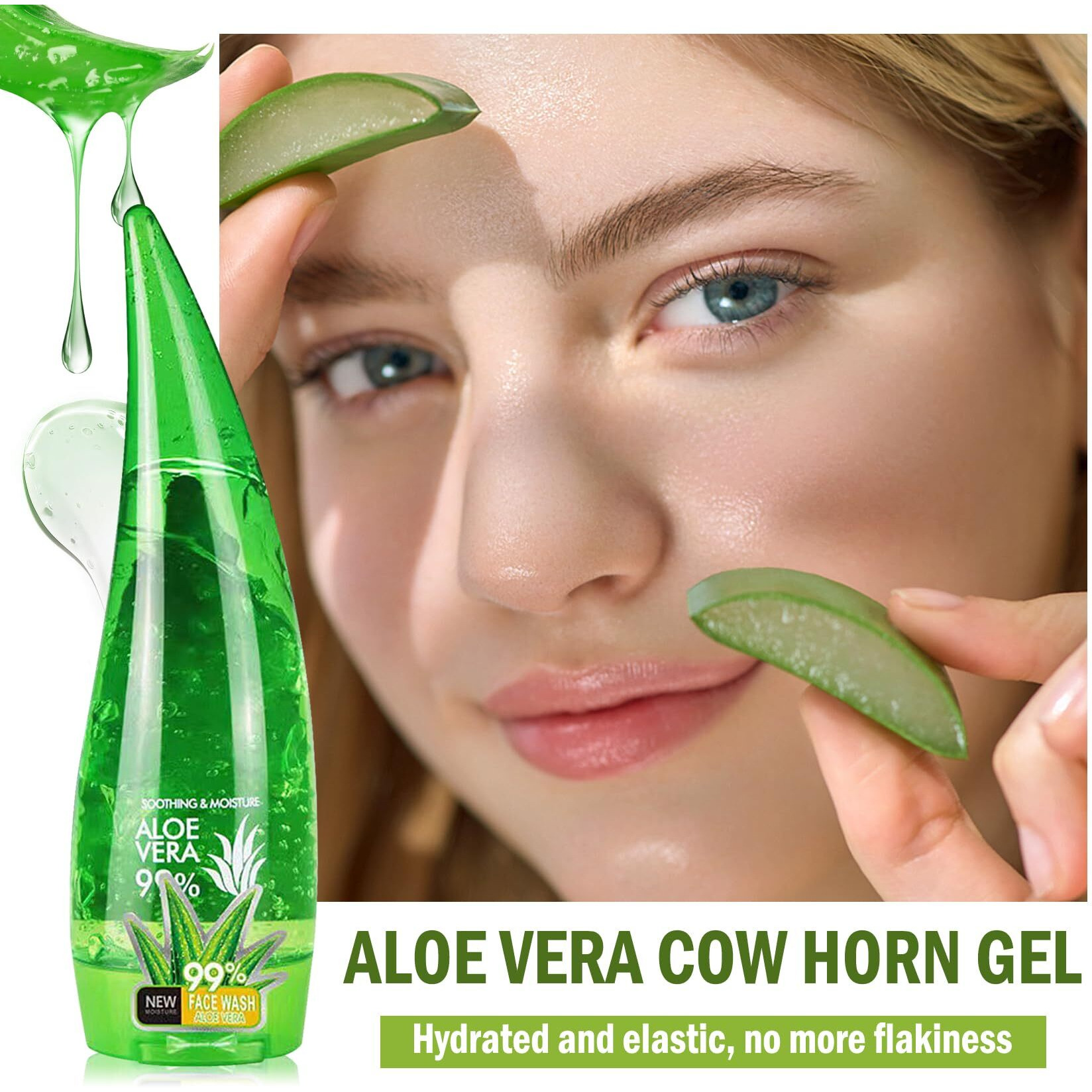 Wenjlyj 99% Organic Aloe Vera Gel,Aloe Vera Soothing Gel,Natural Moisturizing Lotion For Soothing Skin Care,Long Lasting Moisturizing Body Lotion,After Sun Skin Care Cream For Face And Skin (260Ml)